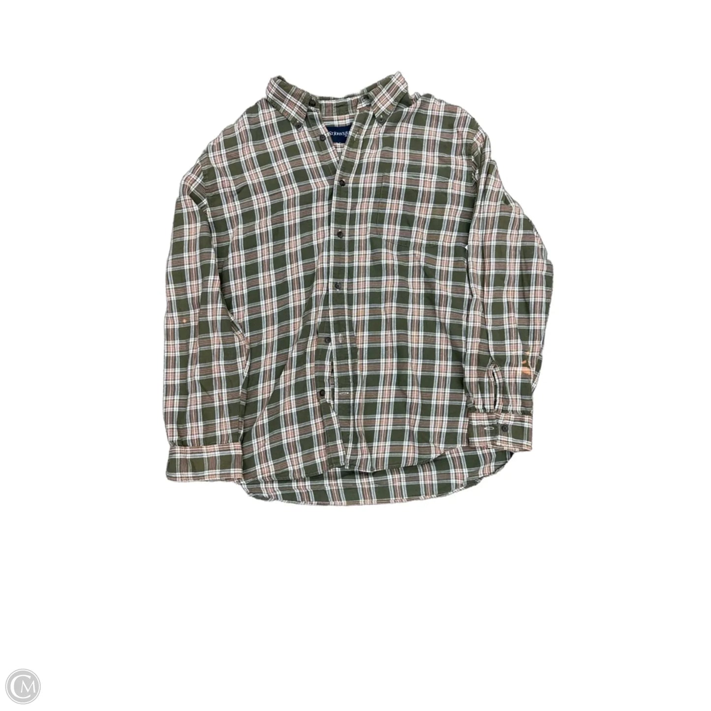 Top Long Sleeve By St Johns Bay In Plaid Pattern, Size: M