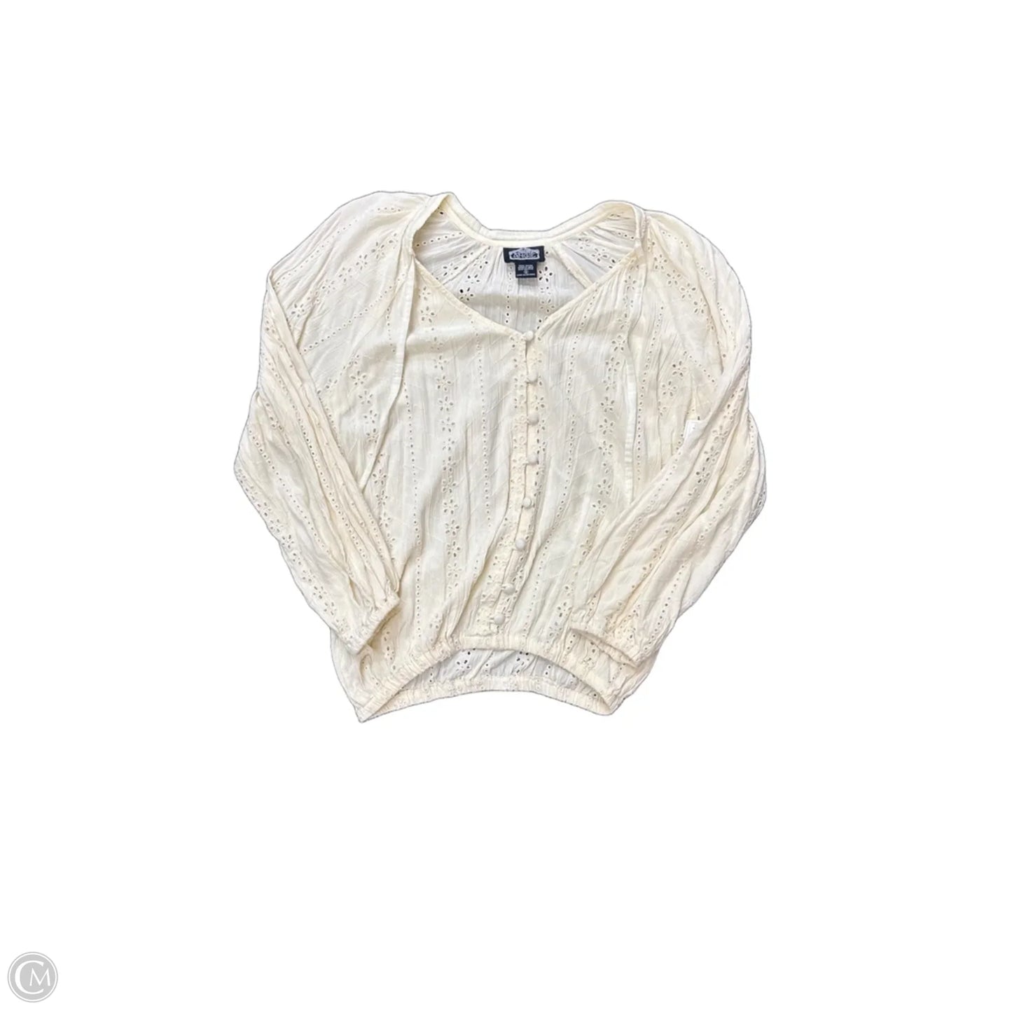 Top Long Sleeve By Angie In Cream, Size: S