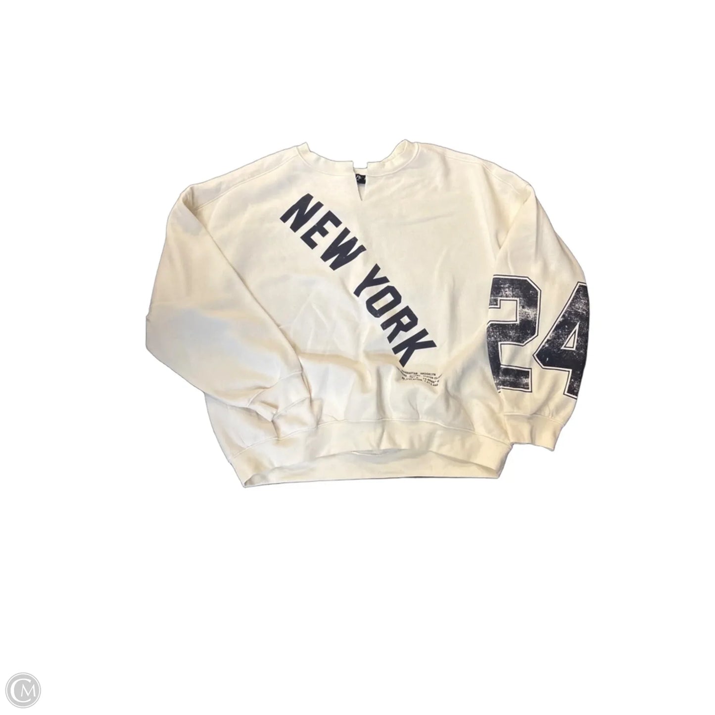 Sweatshirt Crewneck By Clothes Mentor In Cream, Size: L