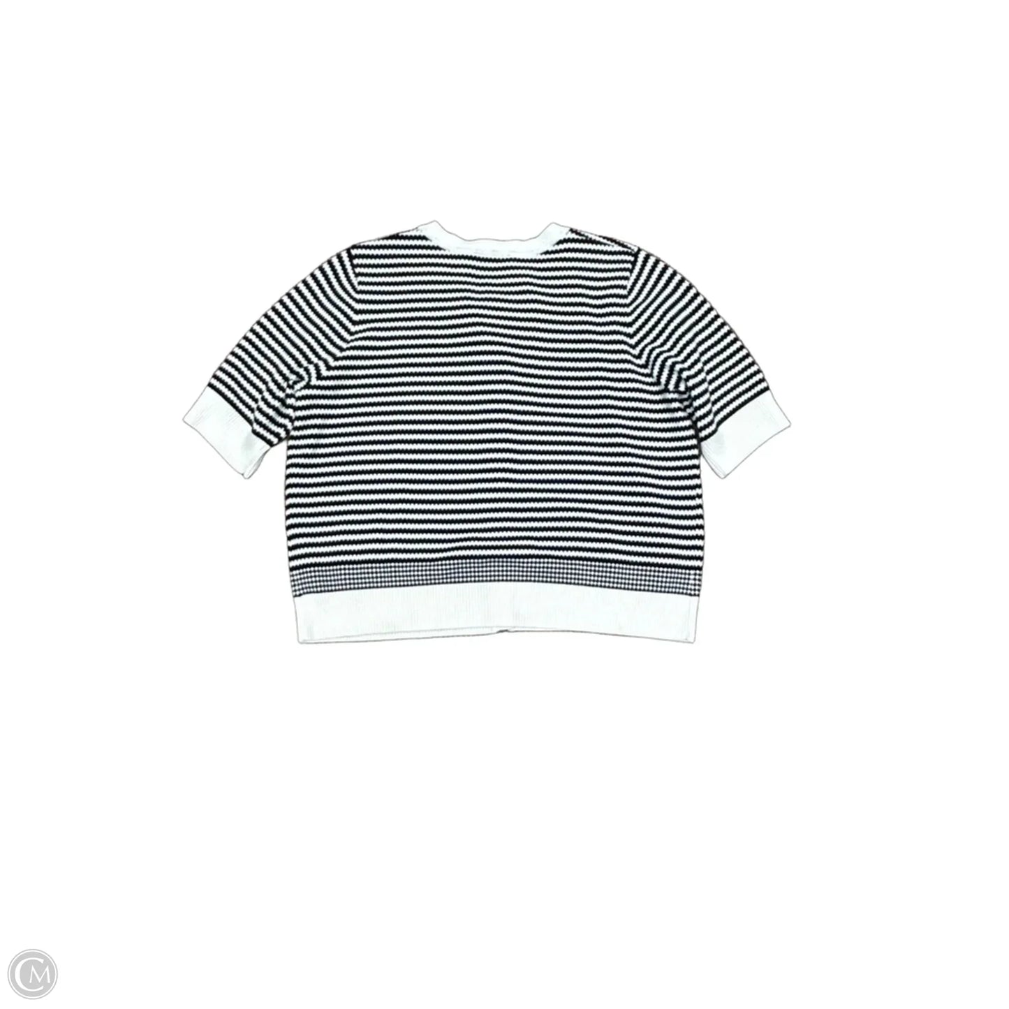Sweater Short Sleeve By Adrianna Papell In Striped Pattern, Size: Xl