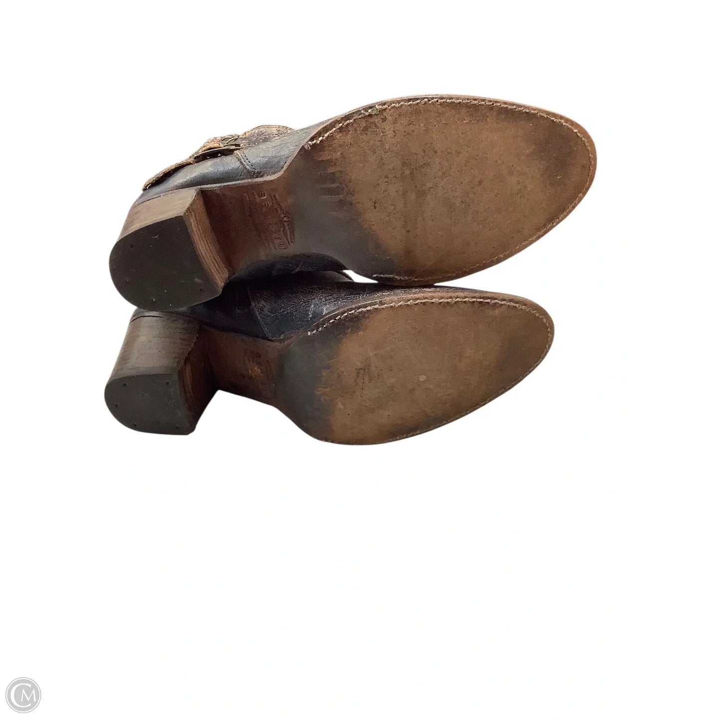 Boots Ankle Heels By Bed Stu In Black, Size: 10