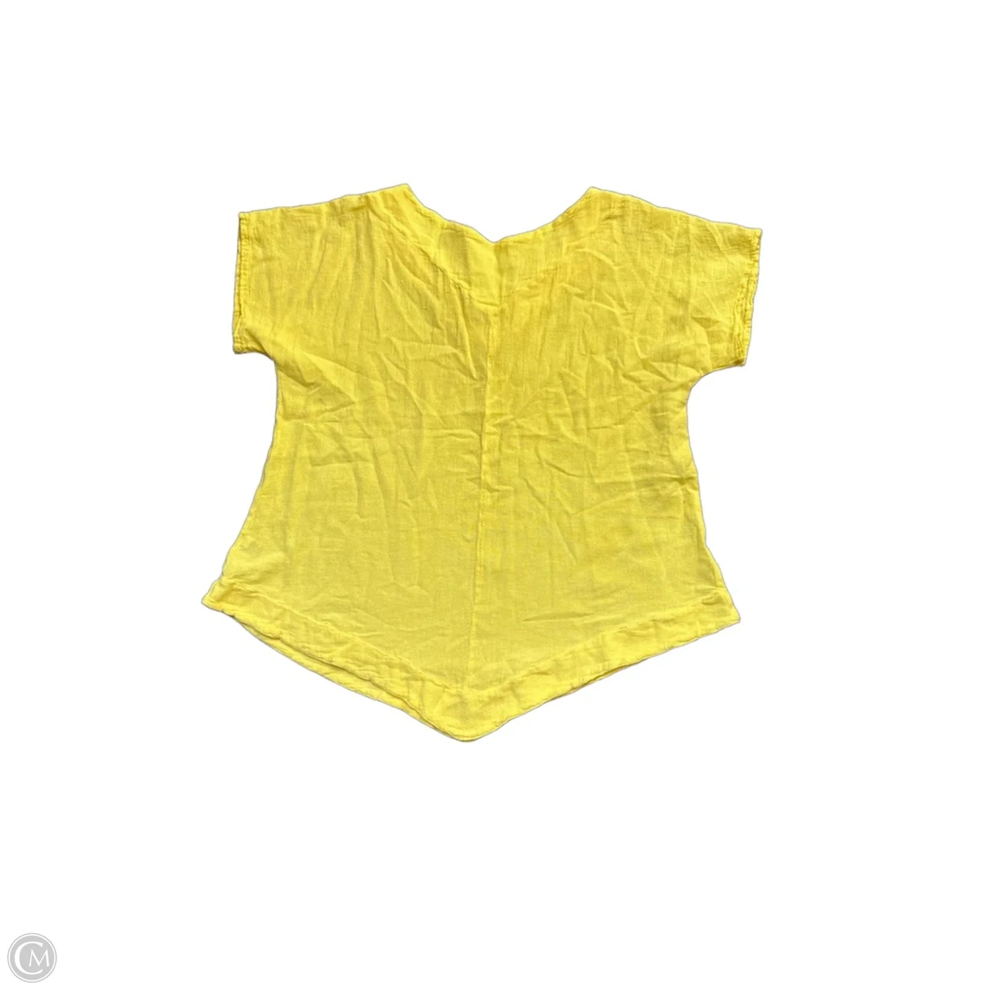 Top Short Sleeve By Oh My Gauze In Yellow, Size: L
