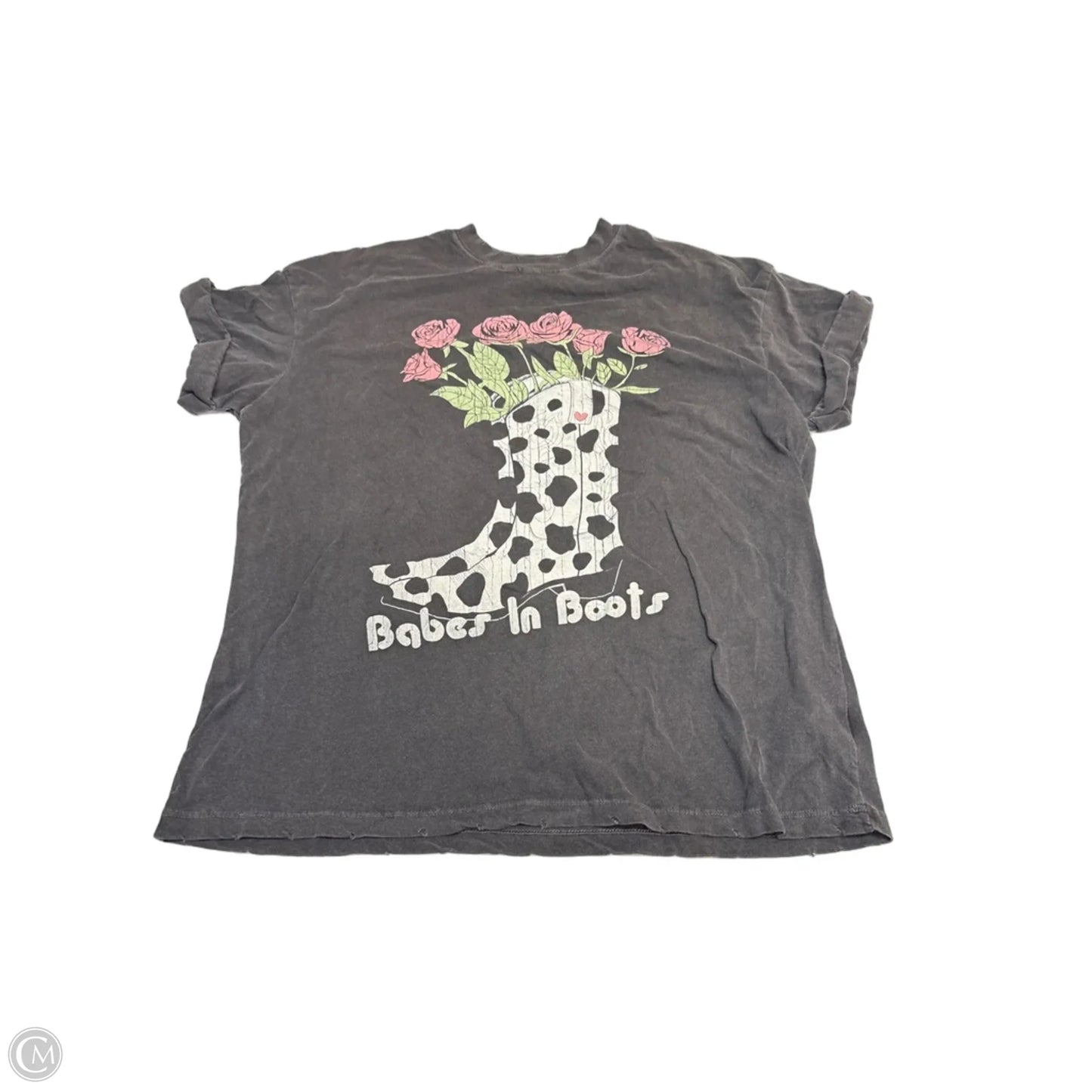 Top Short Sleeve By Girl Dangerous In Grey, Size: S
