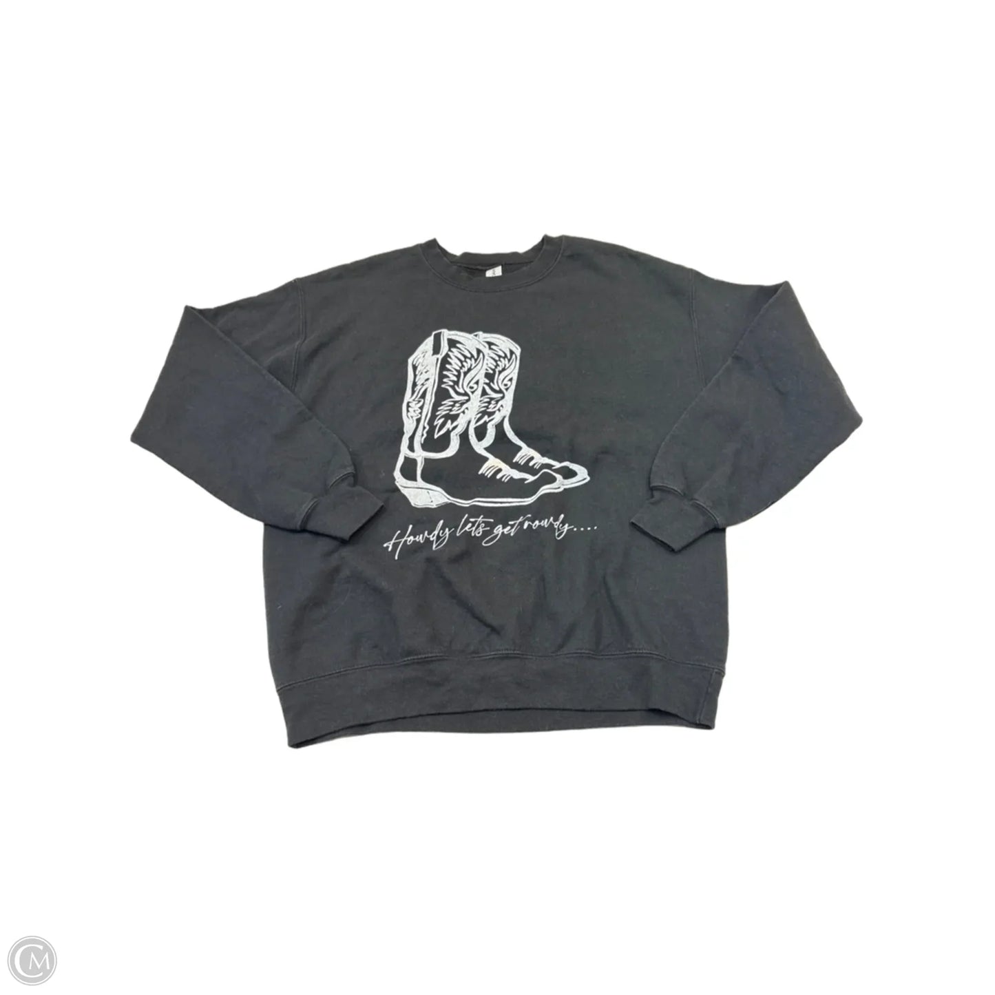 Sweatshirt Crewneck By Gildan In Black & White, Size: M