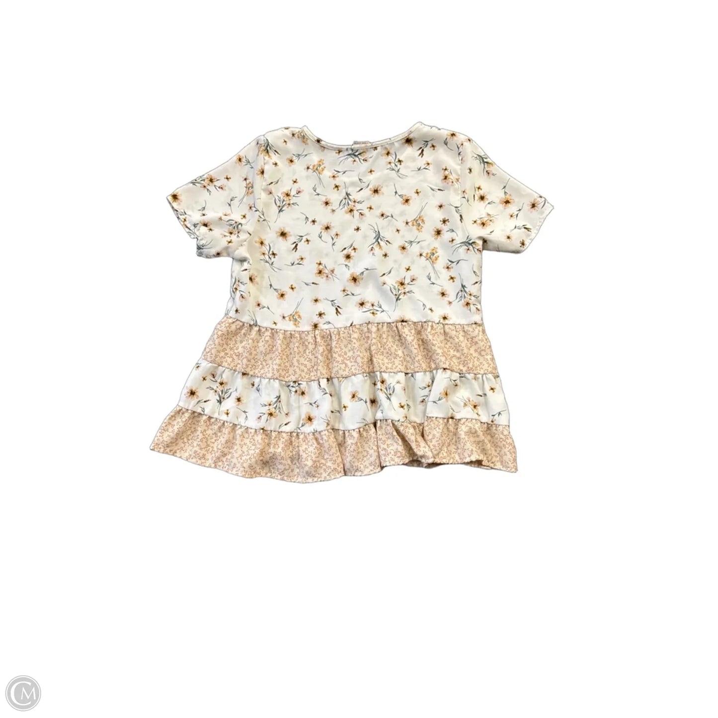 Top Short Sleeve By Paper Crane In Floral Print, Size: S