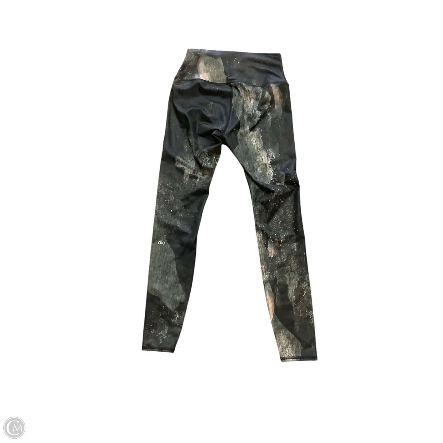 Athletic Leggings By Alo In Black & Green, Size: S