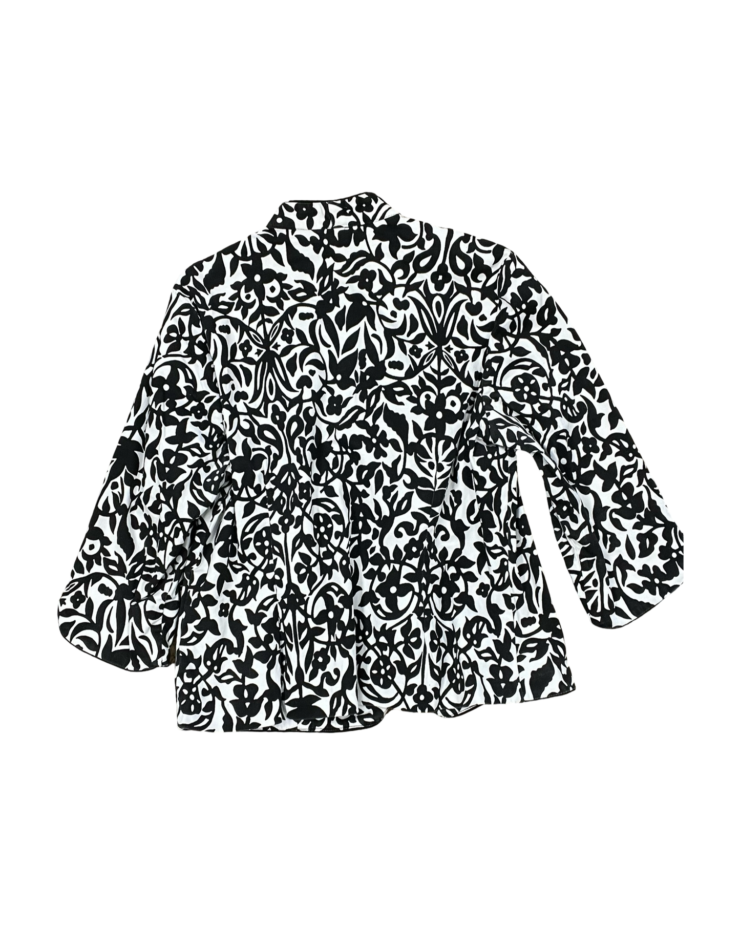 Blazer By Clothes Mentor In Black & White, Size:1X