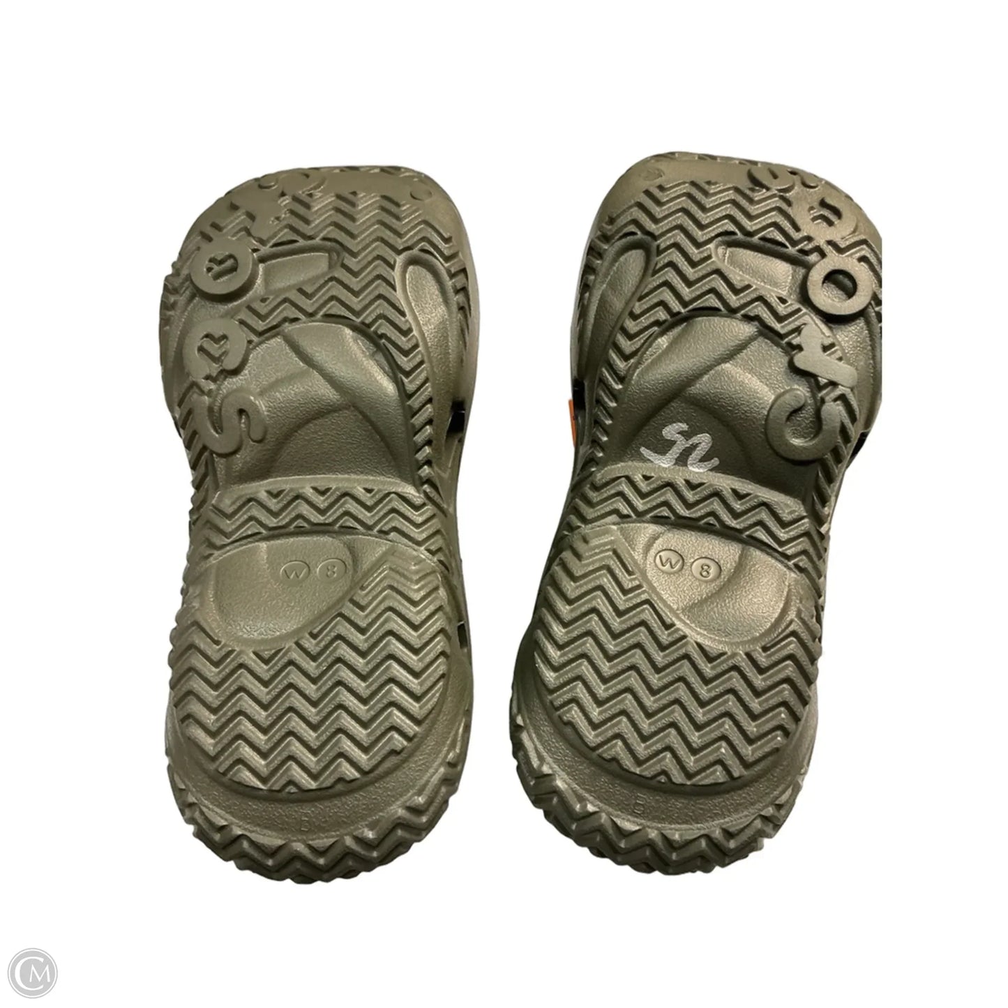 Shoes Flats By Crocs In Green, Size: 8