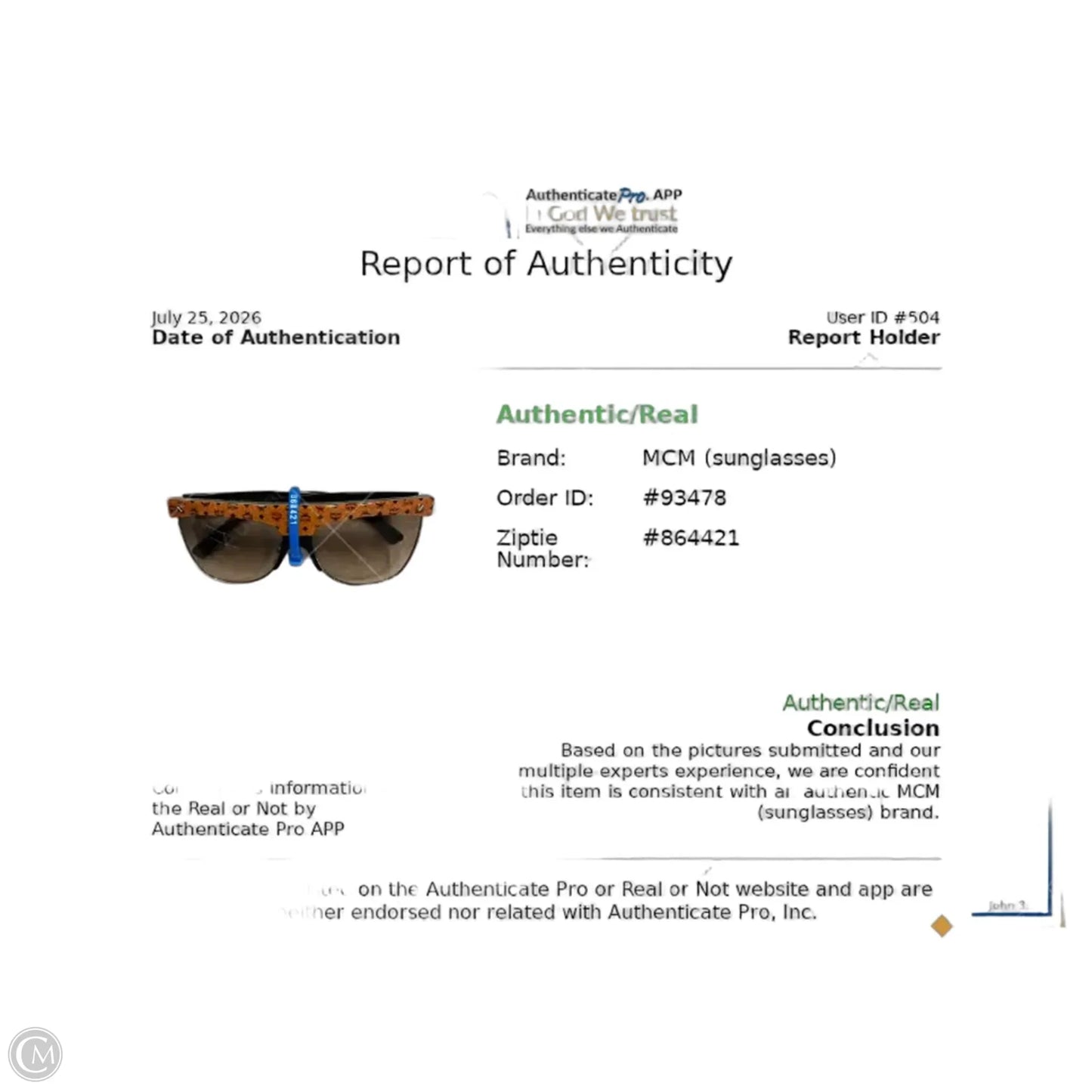 Sunglasses Luxury Designer By Mcm, Size: