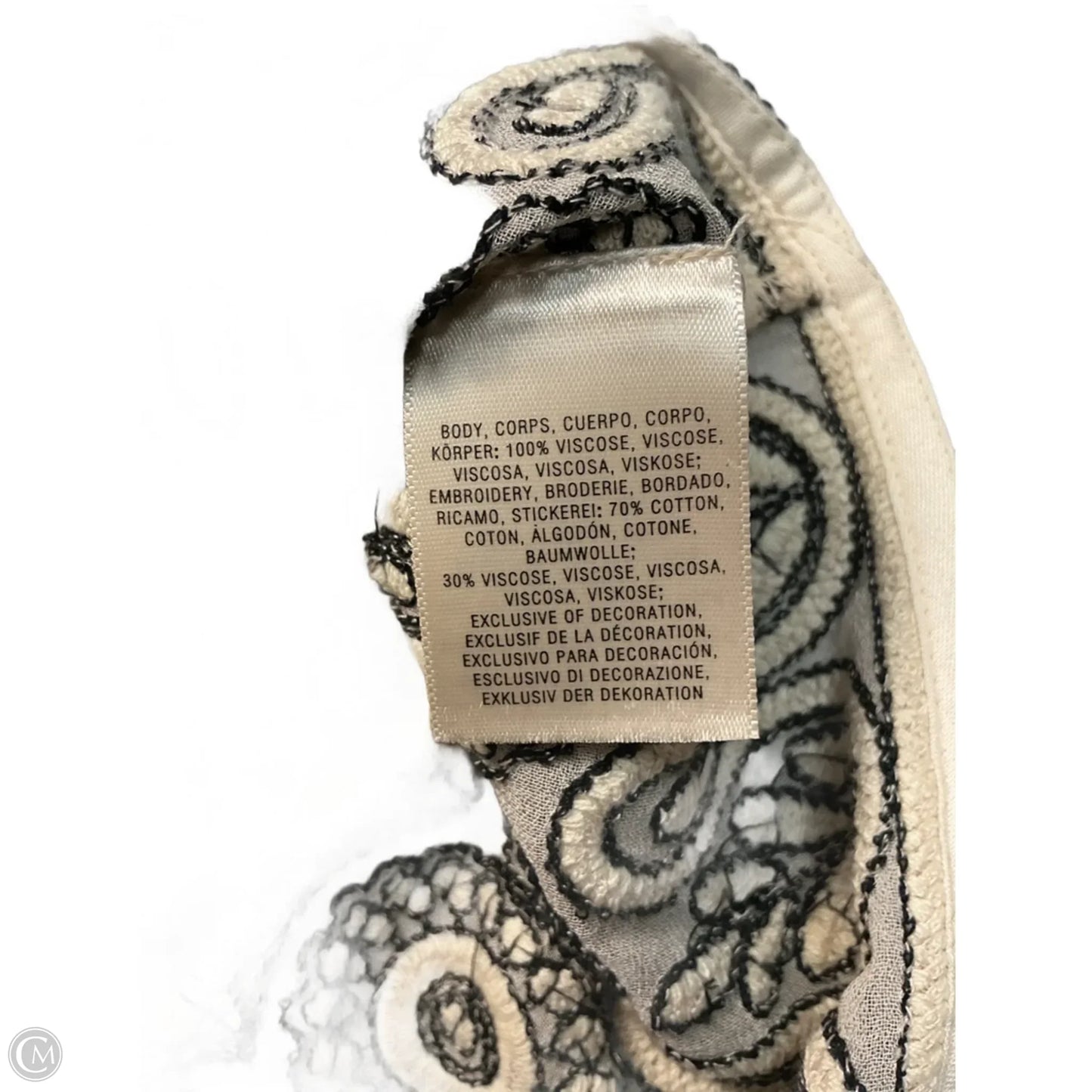 Top Short Sleeve By Anthropologie In Cream, Size: S