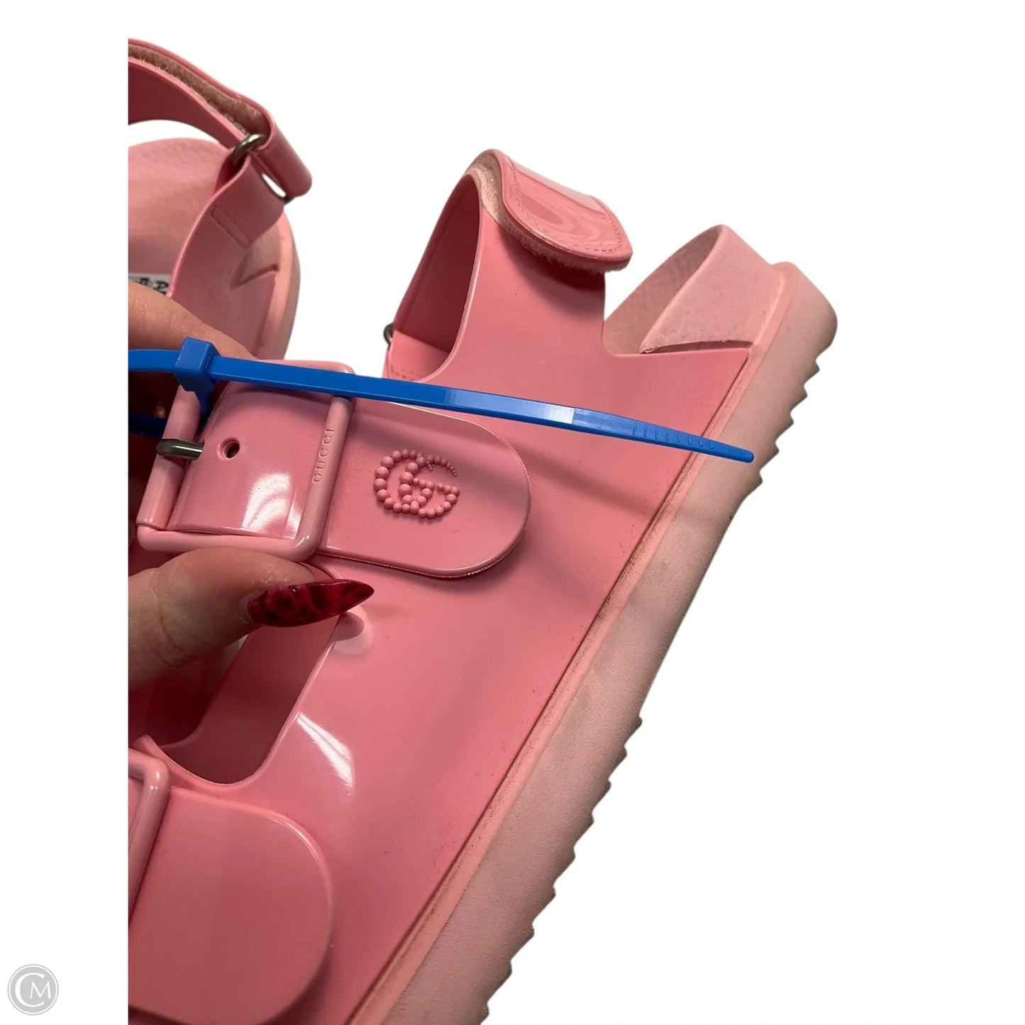 Sandals Luxury Designer By Gucci In Pink, Size: 11