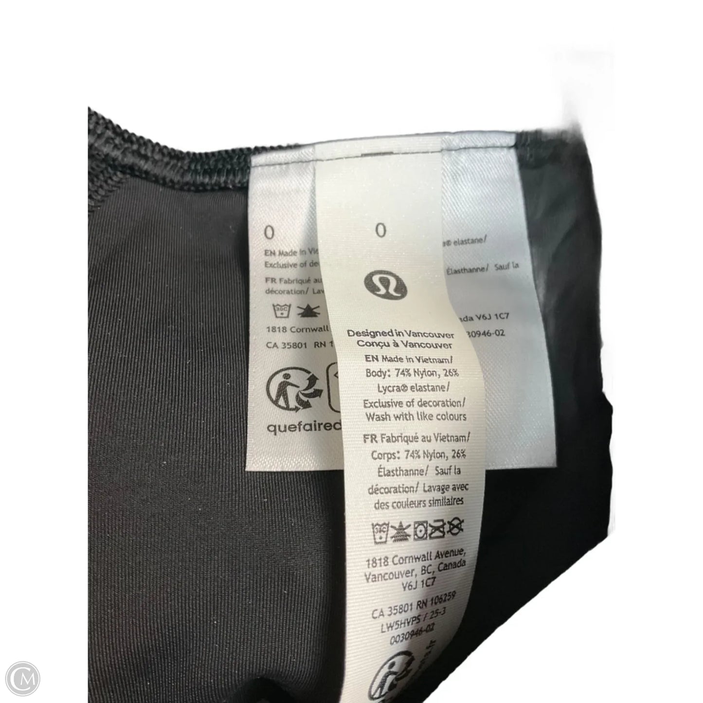 Athletic Leggings By Lululemon In Black, Size: 0