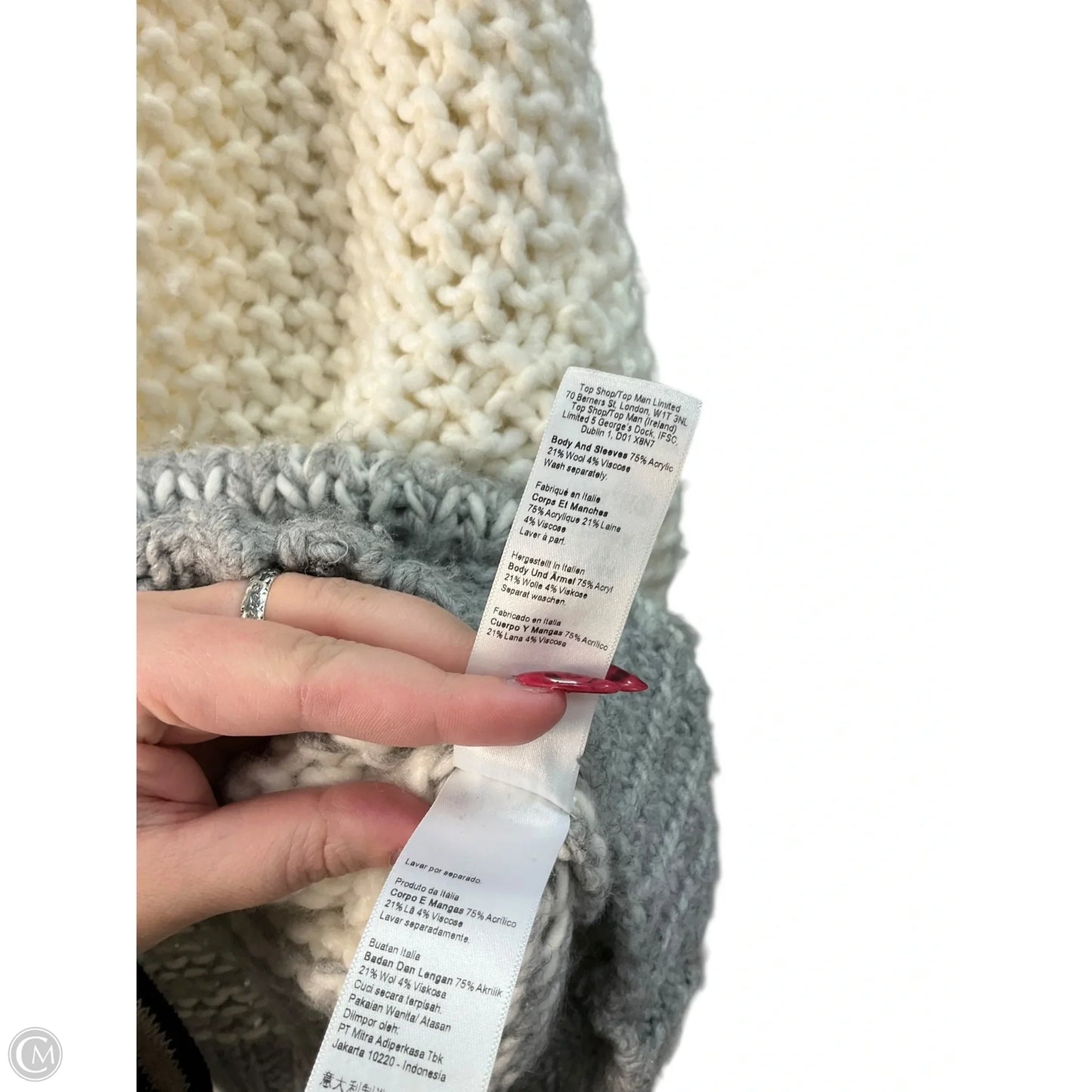 Sweater By Top Shop In Cream, Size: M