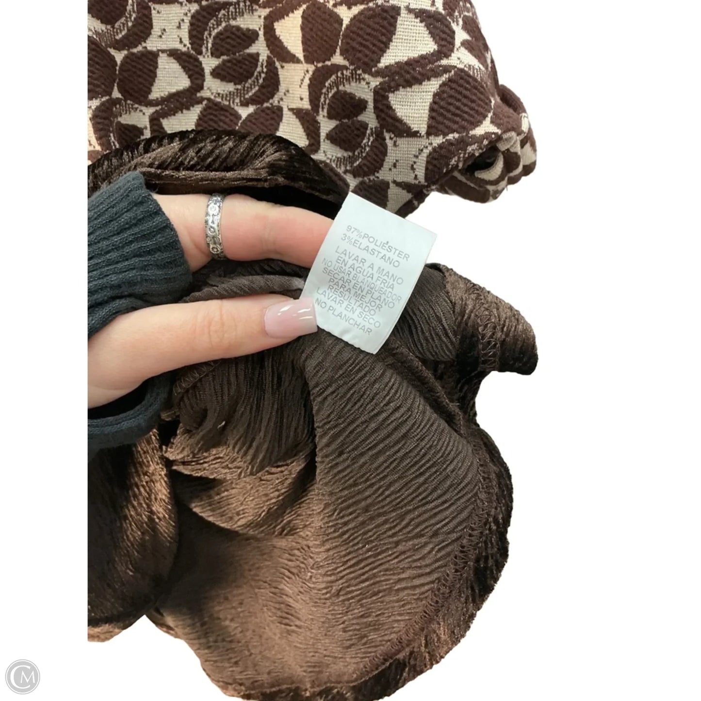 Top Short Sleeve By Voy In Brown, Size: L
