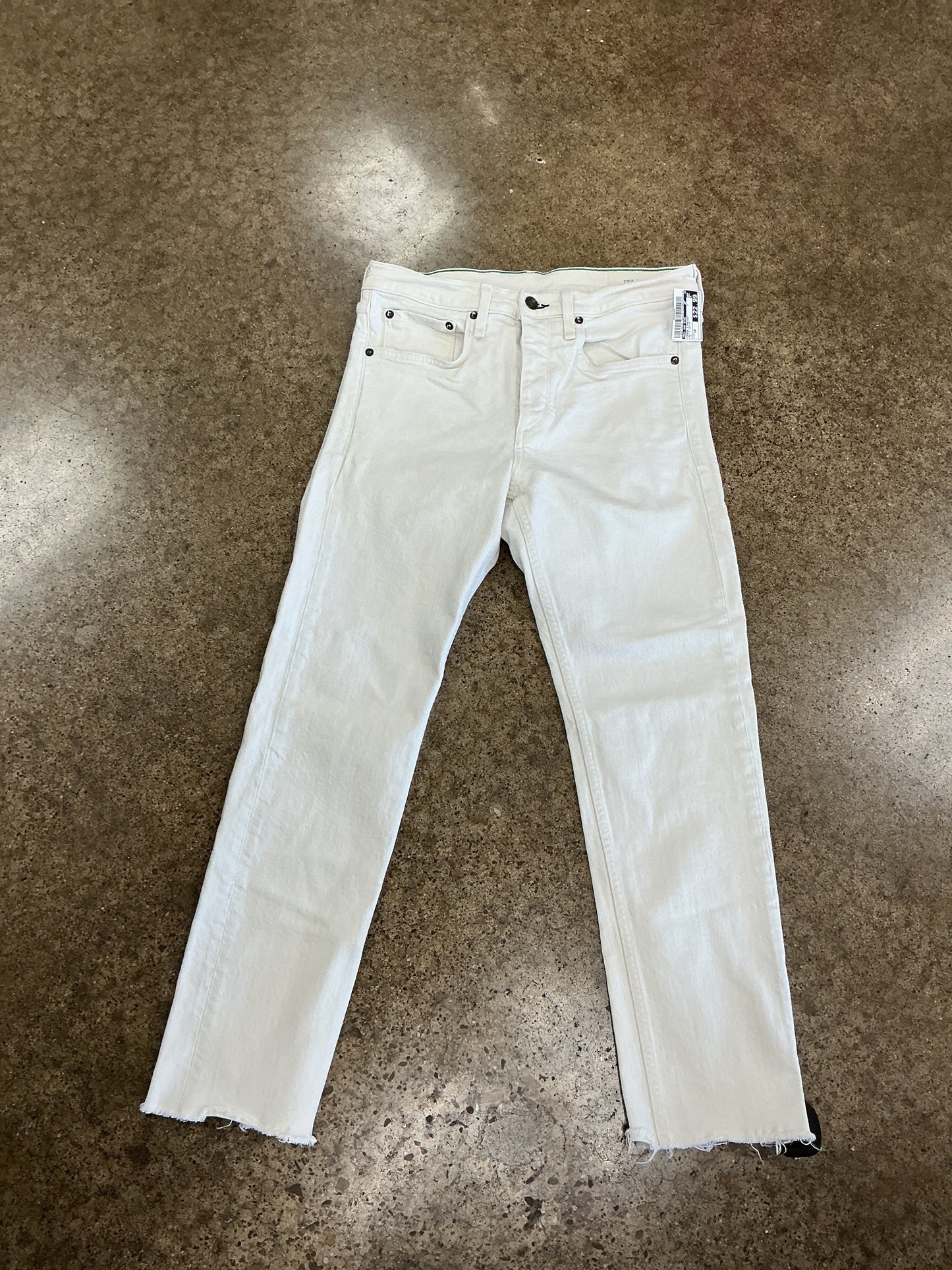 Jeans Straight By Rag And Bone In White Denim, Size:10