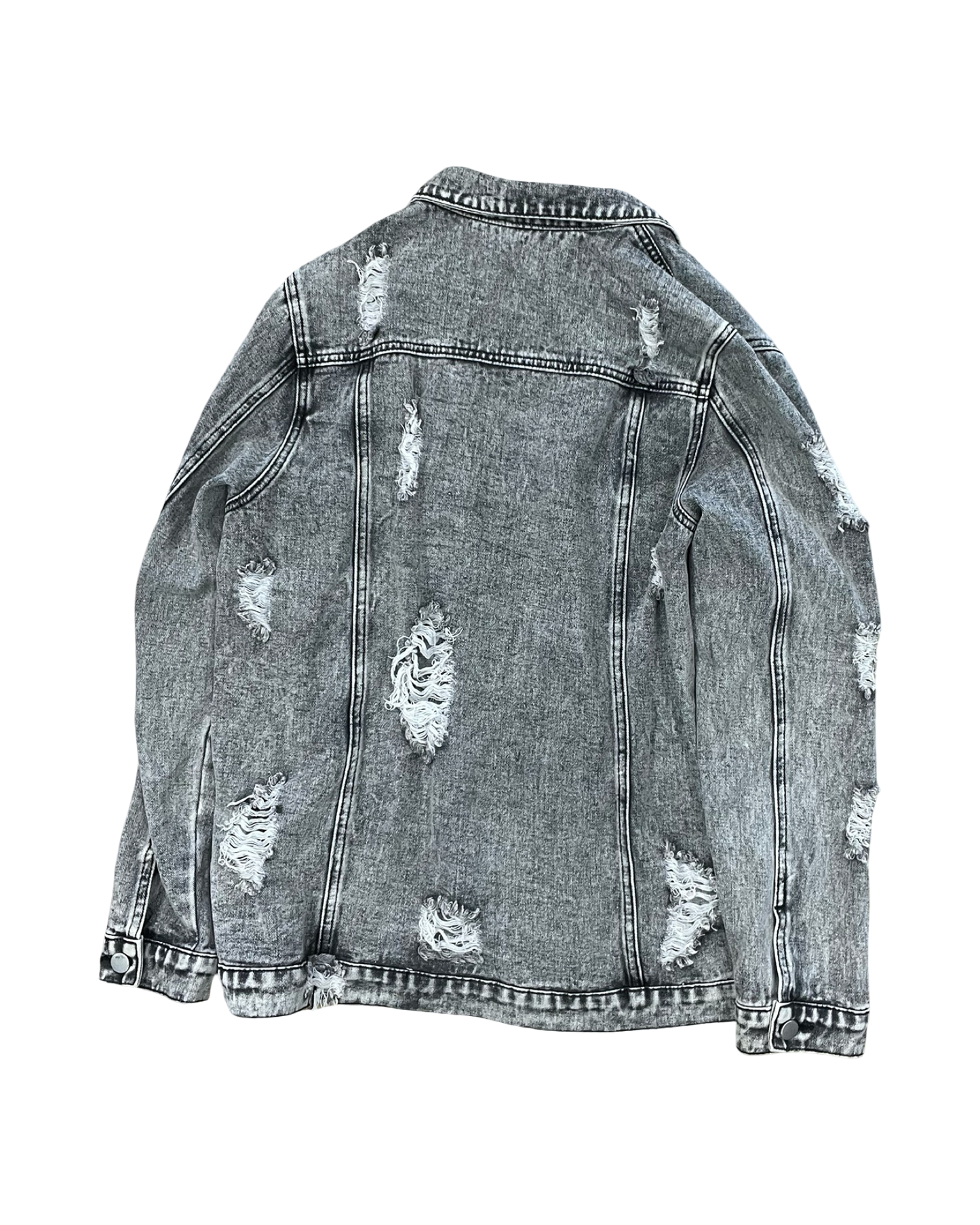 Jacket Denim By Clothes Mentor In Black Denim, Size:L