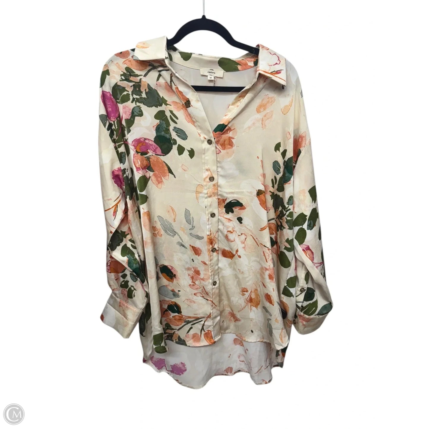 Top Long Sleeve By Entro In Floral Print, Size: M