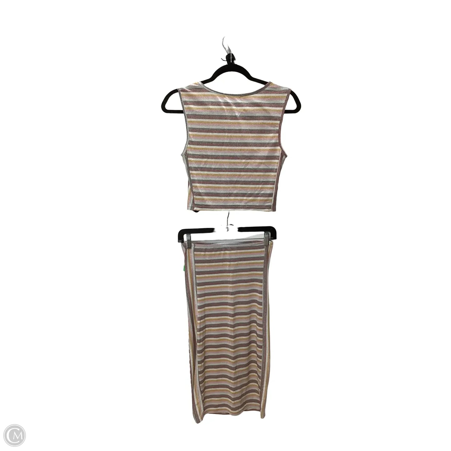 Skirt Set 2pc By WILD HONEY In Striped Pattern, Size: S
