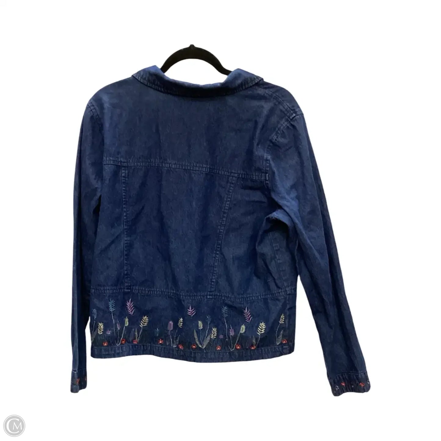 Jacket Denim By Denim And Company In Blue Denim, Size: L