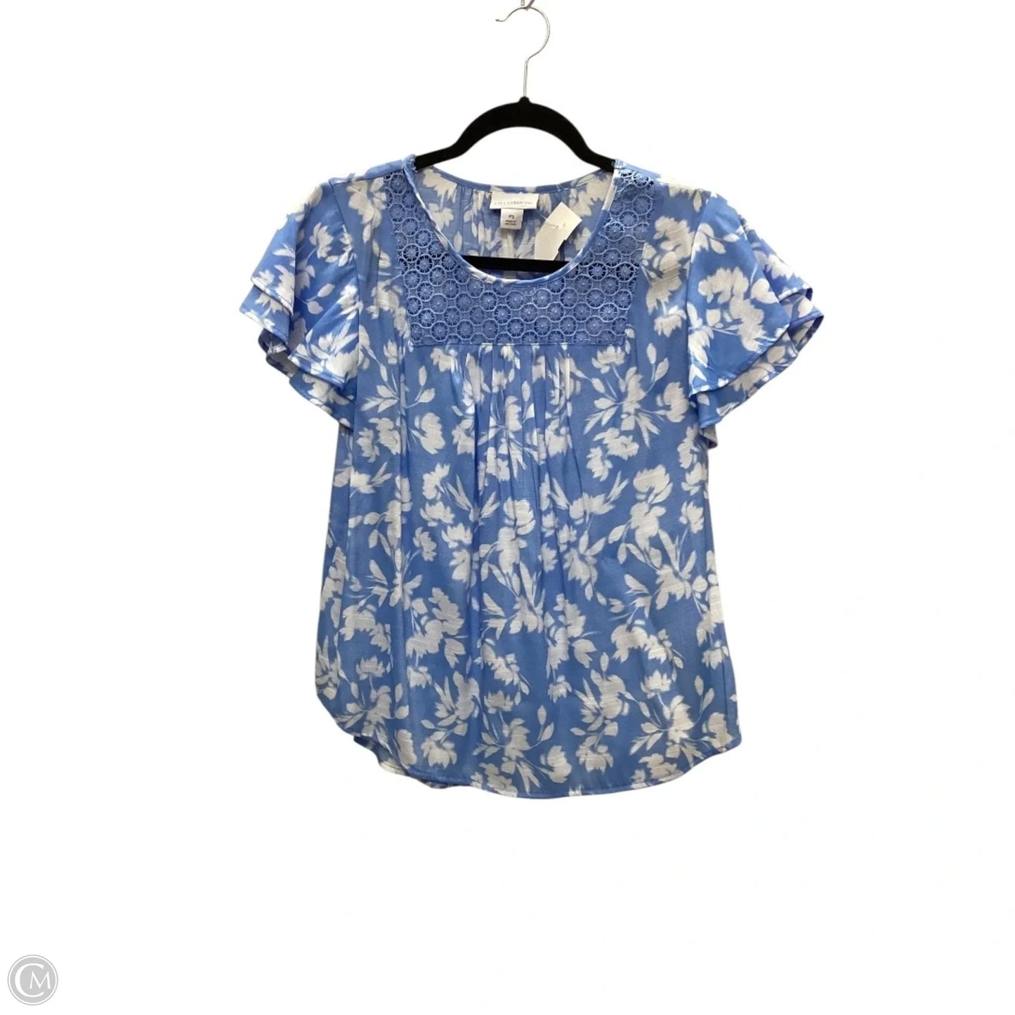 Top Short Sleeve By Liz Claiborne In Blue, Size: Sp