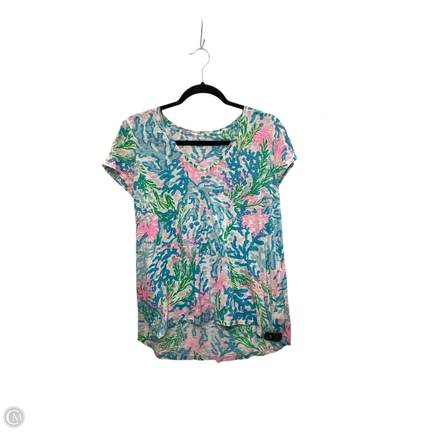 Top Short Sleeve Designer By Lilly Pulitzer In Floral Print, Size: M