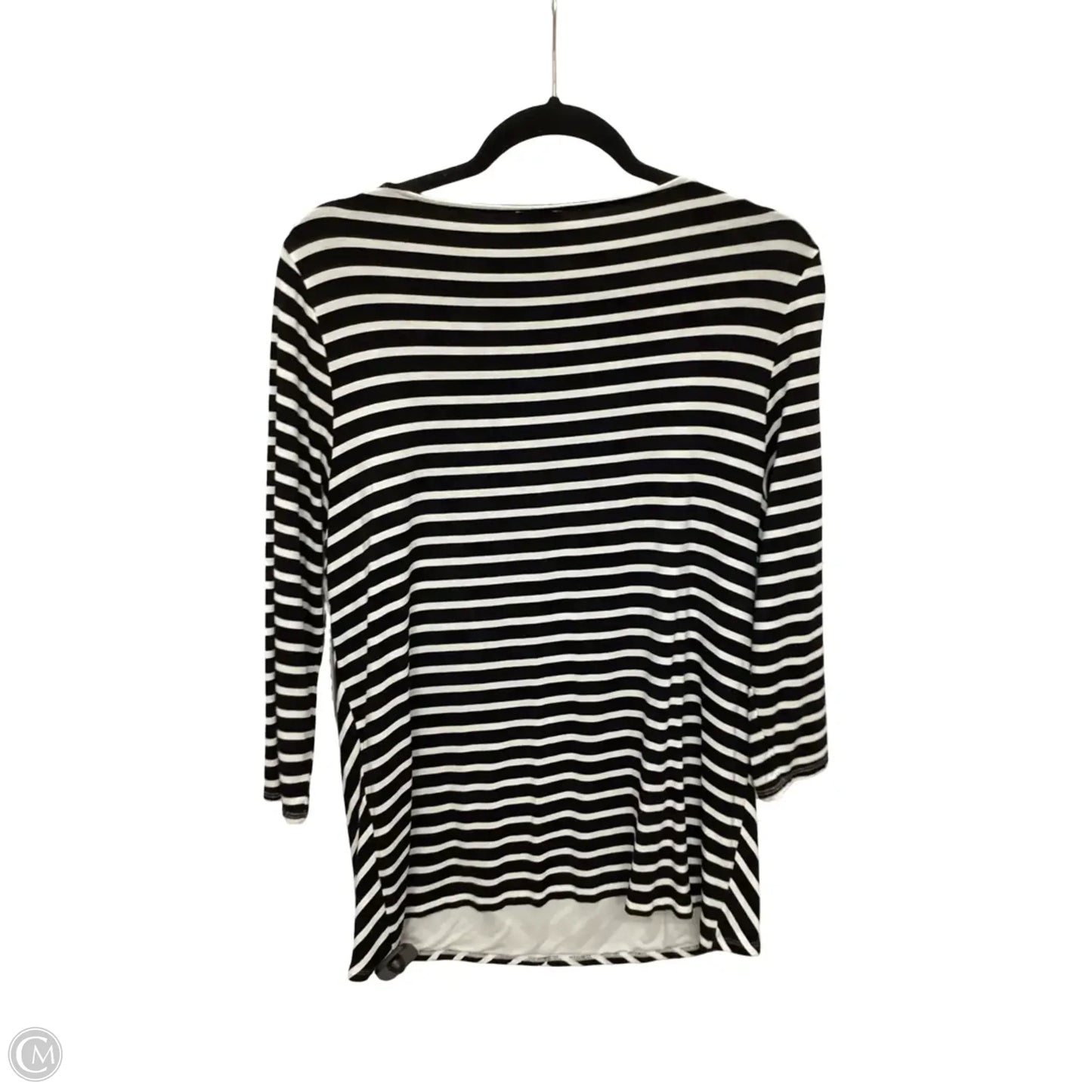 Blouse 3/4 Sleeve By Chicos In Striped Pattern, Size: 2