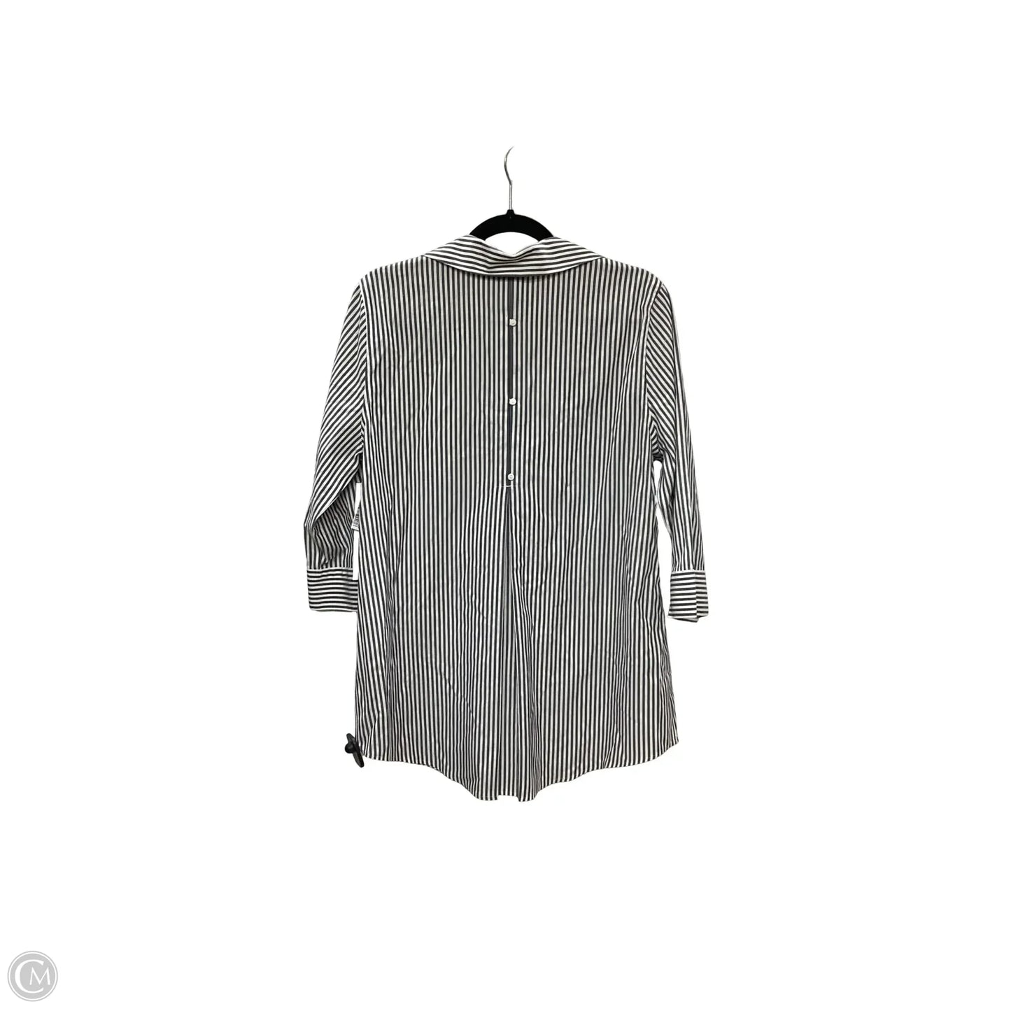 Blouse 3/4 Sleeve By Chicos In Striped Pattern, Size: M