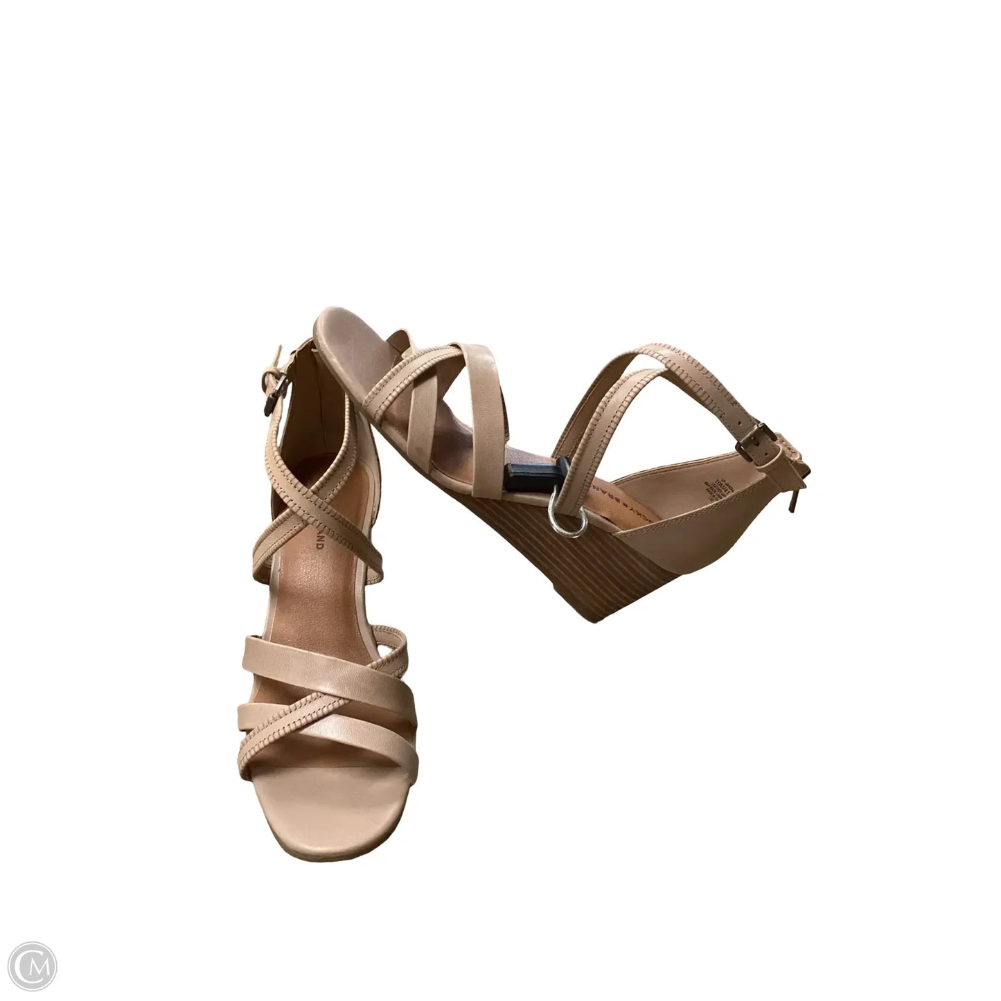 Sandals Heels Wedge By Lucky Brand In Tan, Size: 10