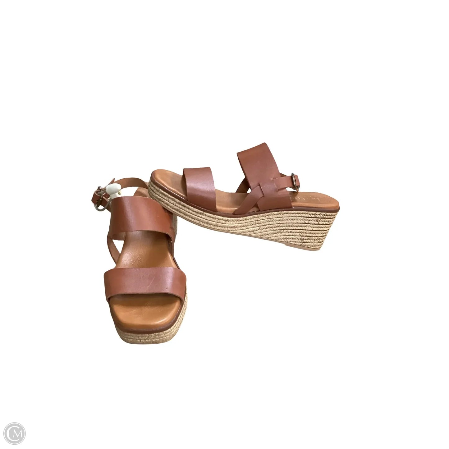 Sandals Heels Wedge By Clothes Mentor In Brown, Size: 9.5