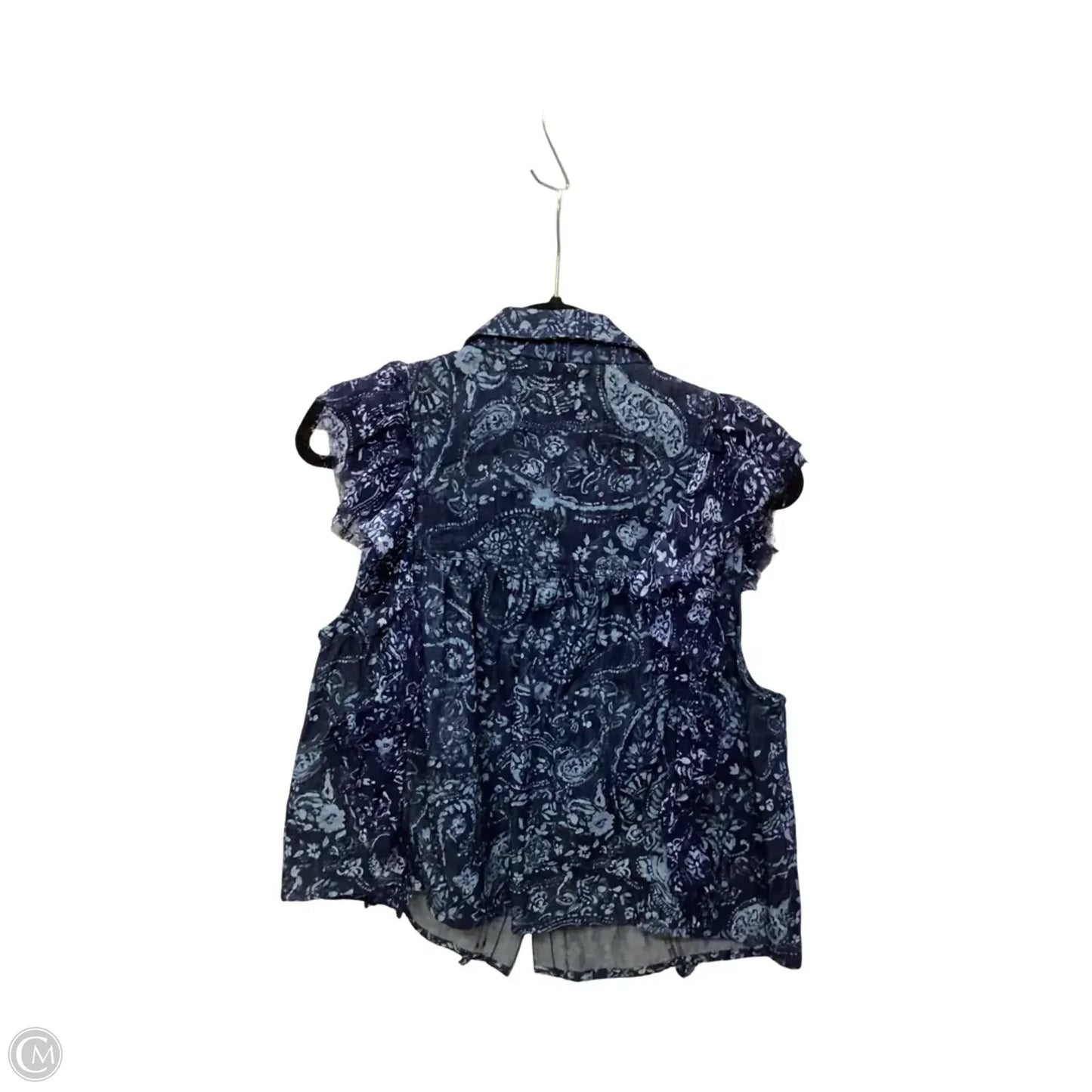 Blouse Short Sleeve By Pilcro In Navy, Size: M