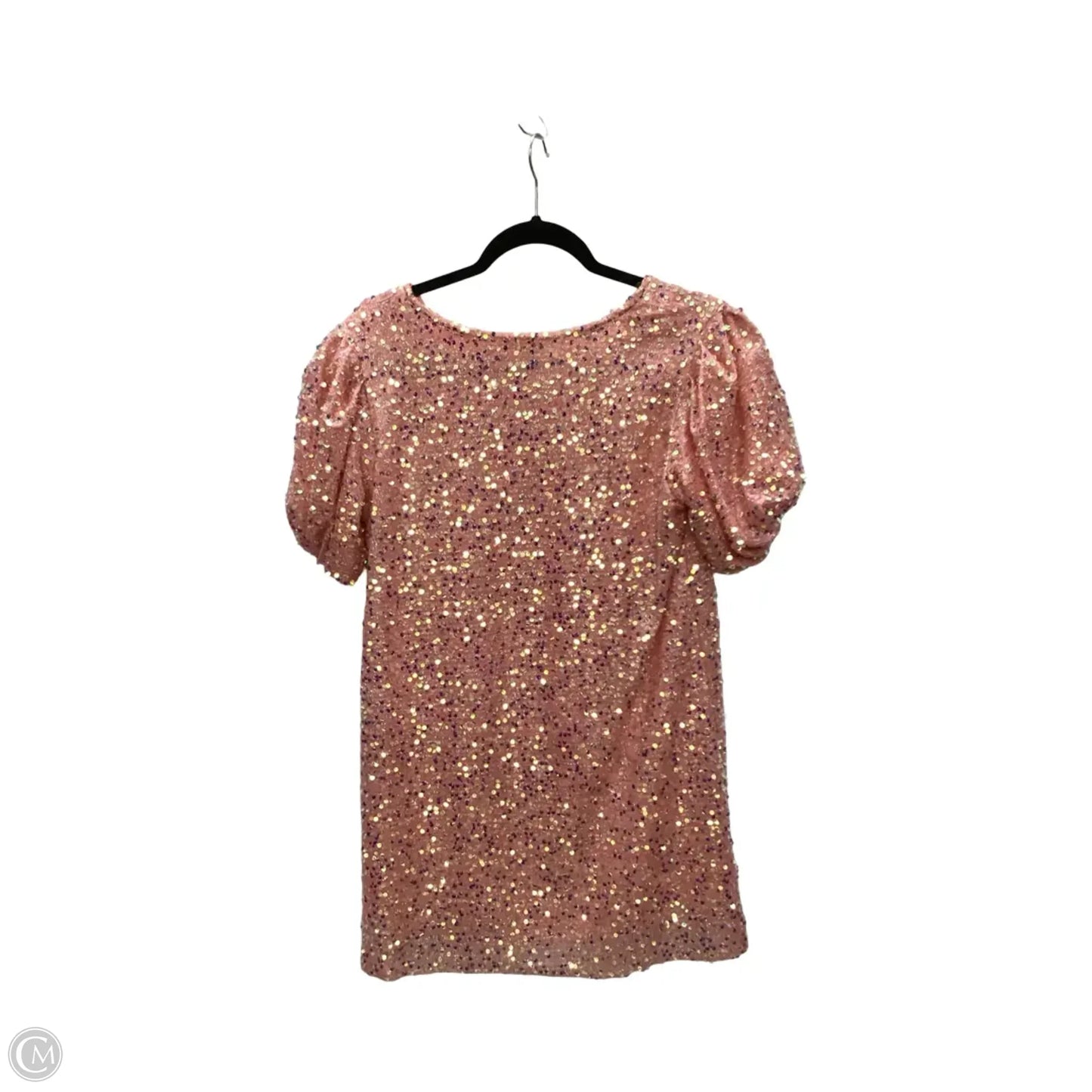 Blouse Short Sleeve By Main Strip In Peach, Size: M