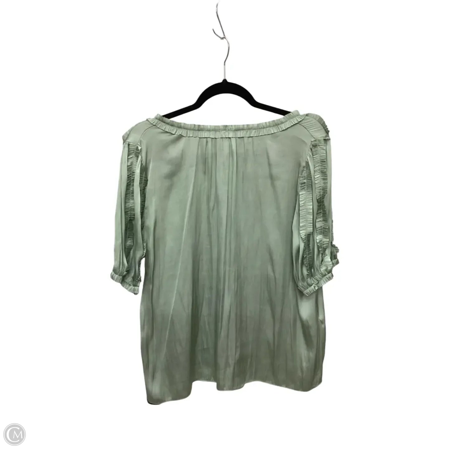 Blouse Short Sleeve By Current Air In Green, Size: L