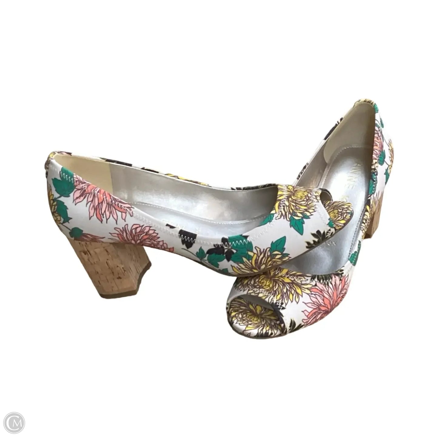 Sandals Heels Block By Anne Klein In Floral Print, Size: 9