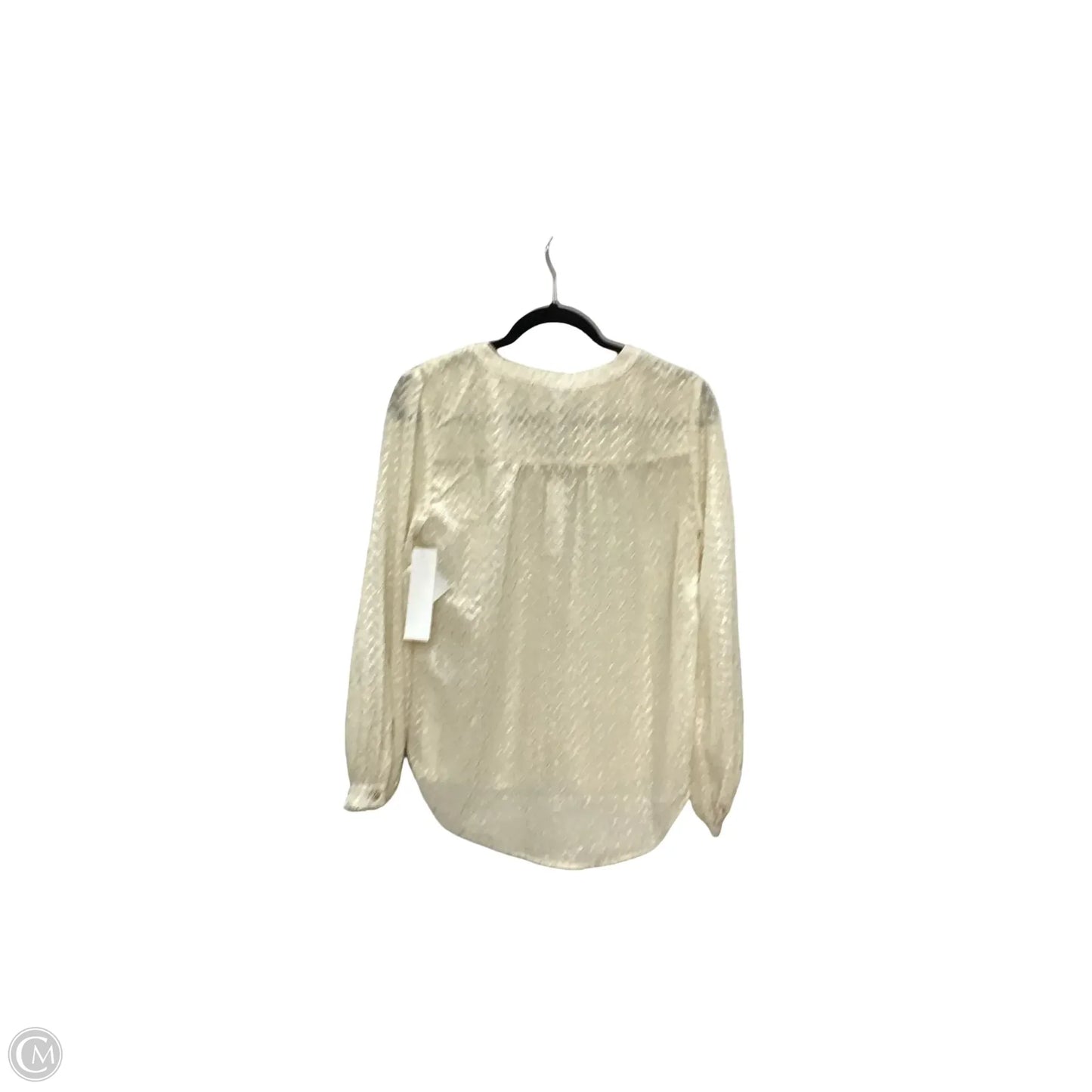 Blouse Long Sleeve By Chicos In Cream, Size: Xs