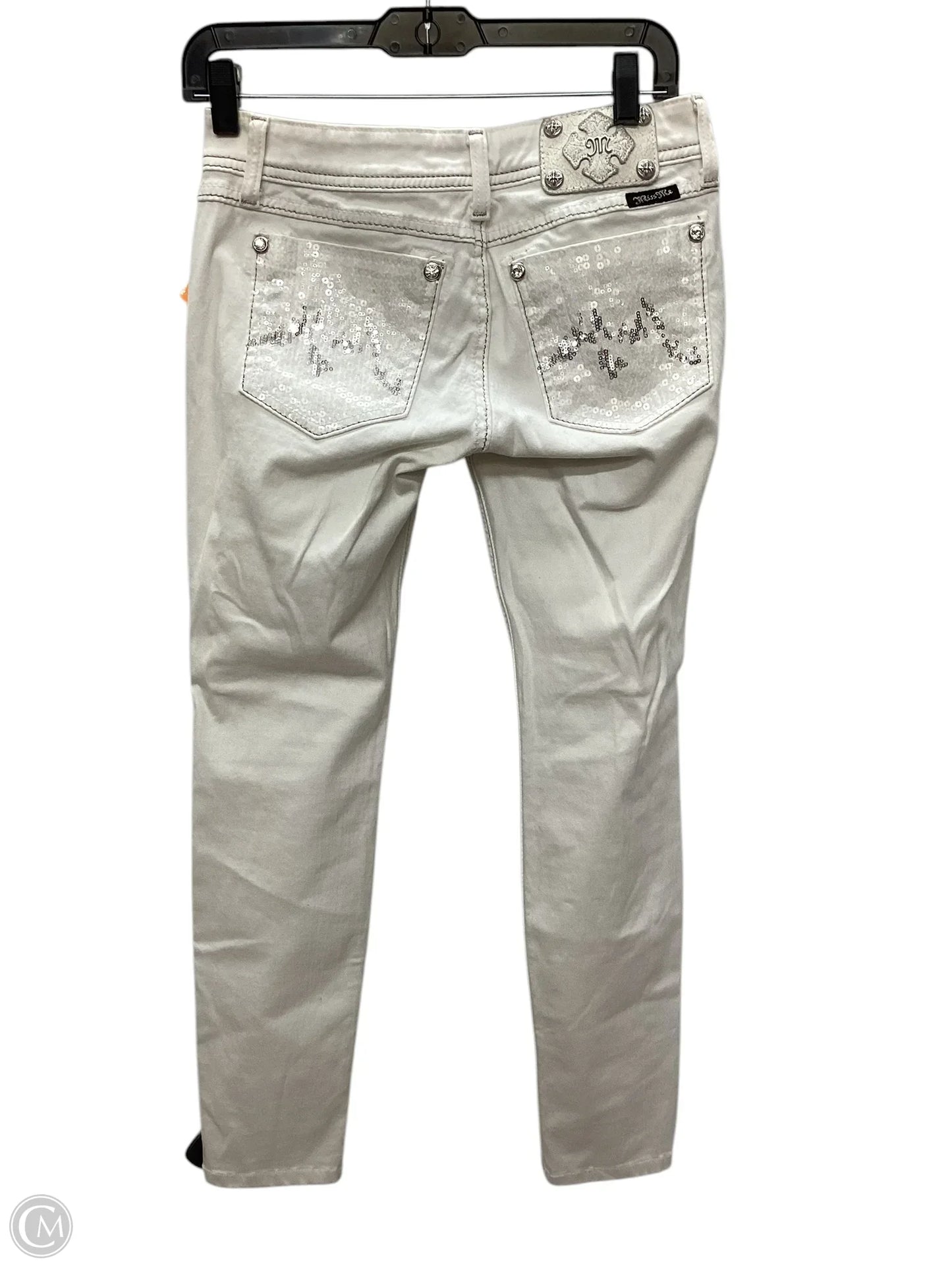 Jeans Boot Cut By Miss Me In White Denim, Size: 2