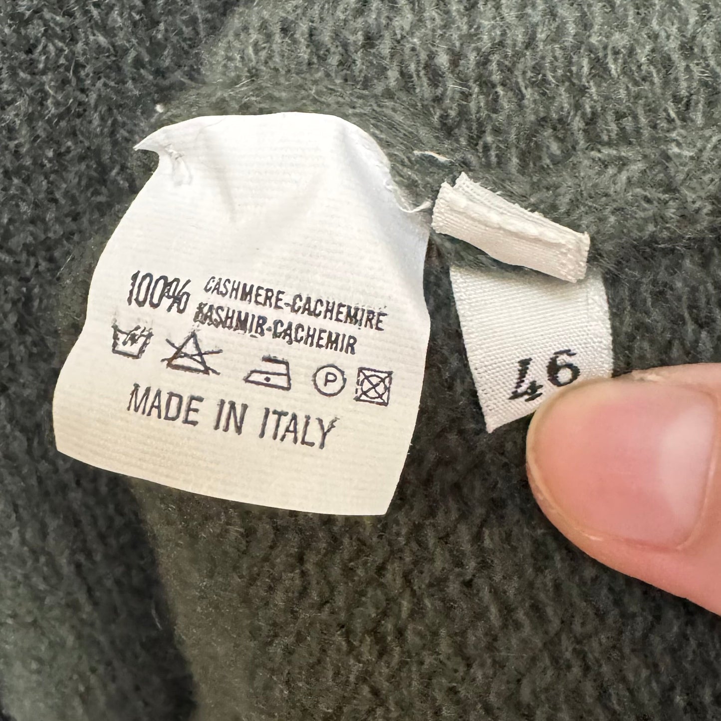 Vintage 100% Cashmere Sweater Cardigan Luxury Designer By Burberry In Green, Size: 14 (46)