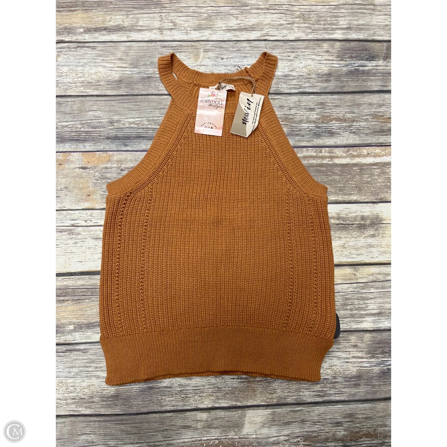 Top Sleeveless By New In In Brown, Size: M
