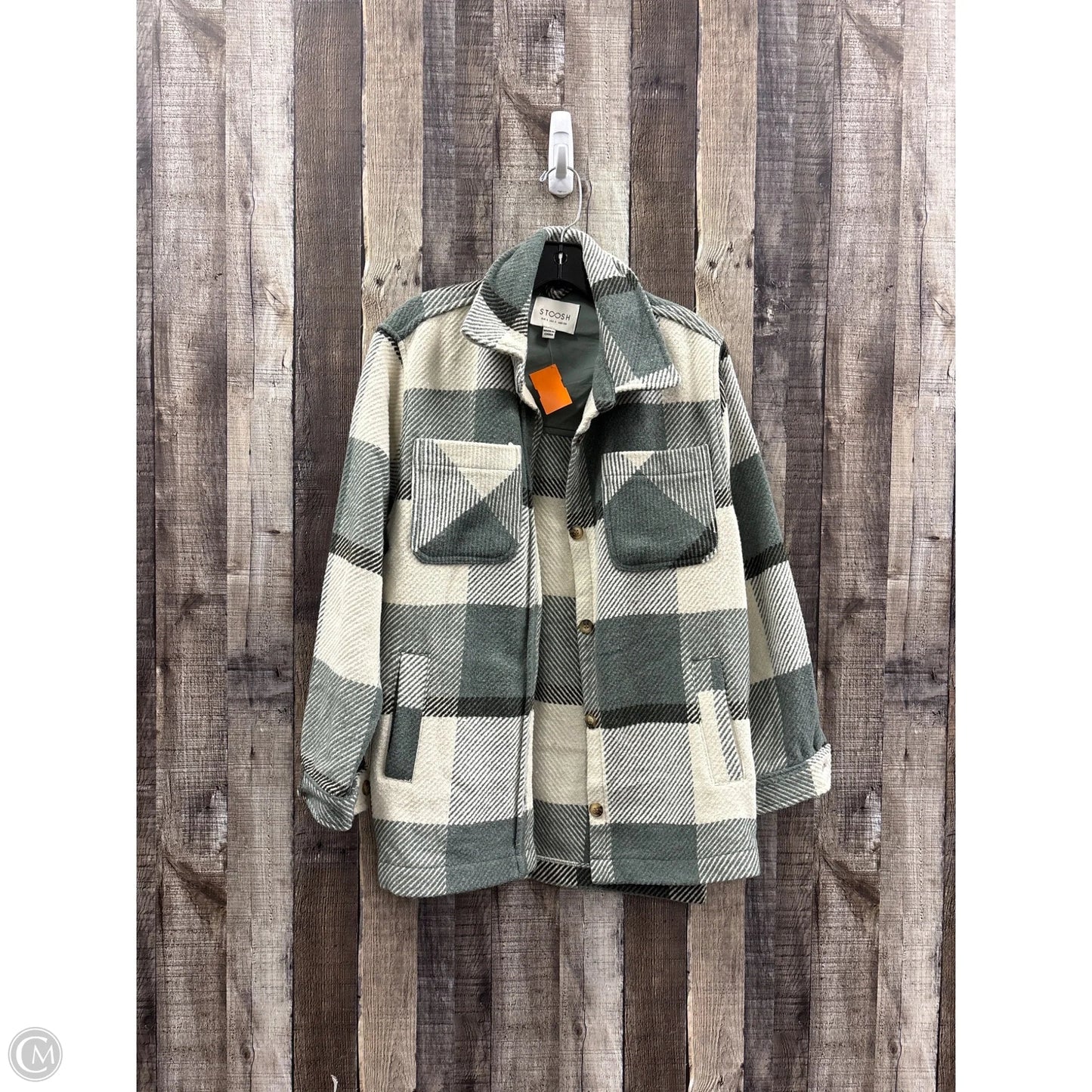 Jacket Shirt By Stoosh In Plaid Pattern, Size: S
