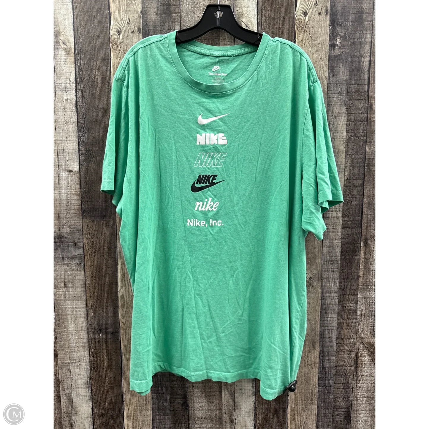 Top Short Sleeve By Nike In Green, Size: 3x