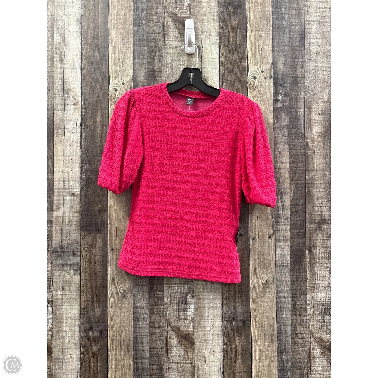Top Short Sleeve By Shein In Pink, Size: S