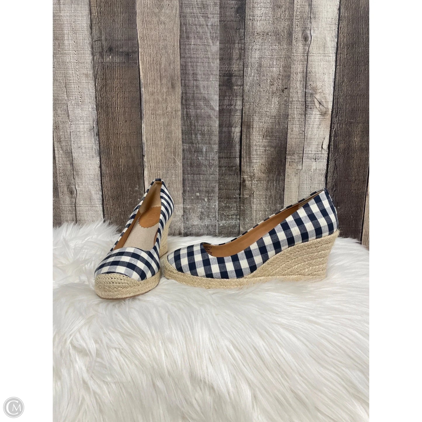 Shoes Heels Wedge By J. Crew In Blue & White, Size: 6.5