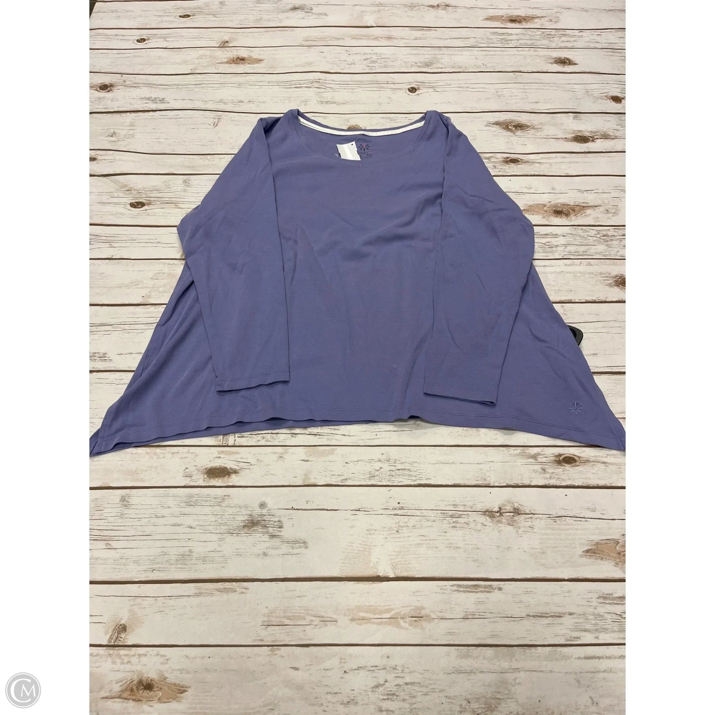 Top Long Sleeve By Isaac Mizrahi Live Qvc In Purple, Size: 1x