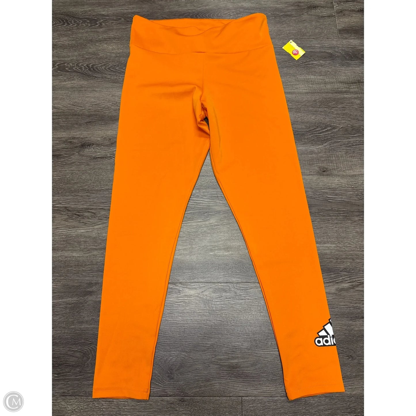 Athletic Leggings By Adidas In Orange, Size: L
