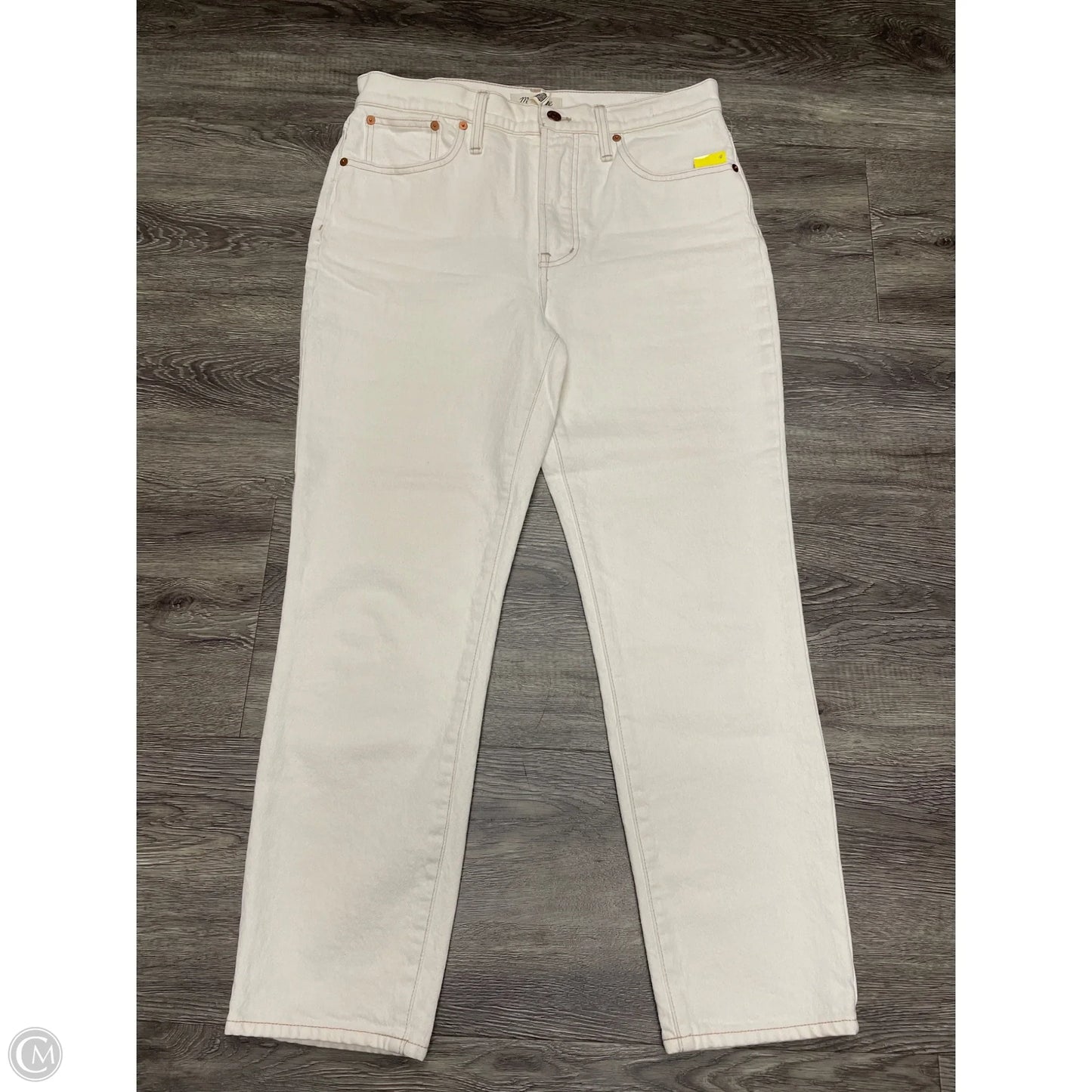 Jeans Cropped By Madewell In Cream Denim, Size: 8