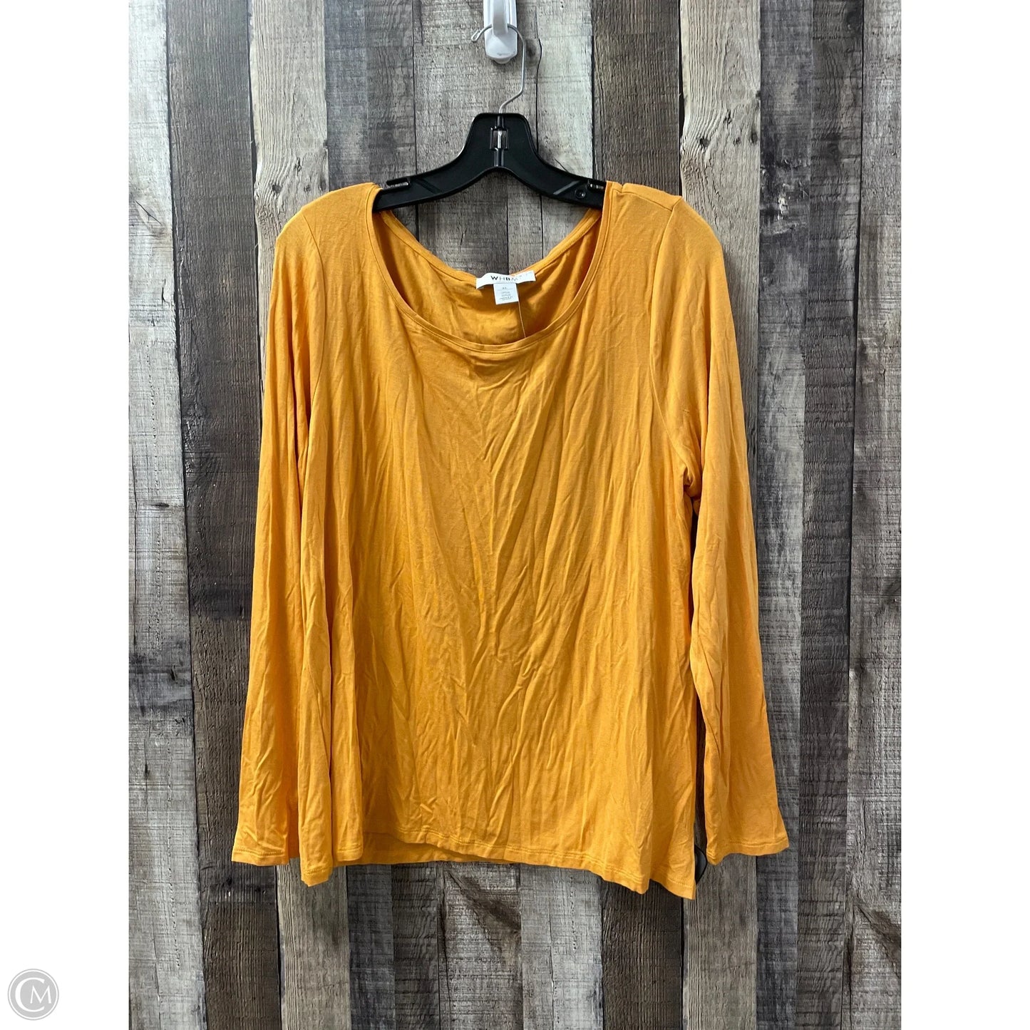 Top Long Sleeve By White House Black Market In Gold, Size: Xl