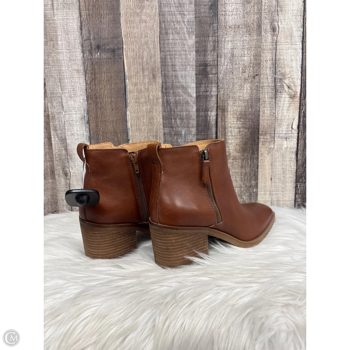 Boots Ankle Heels By Crown Vintage In Brown, Size: 9