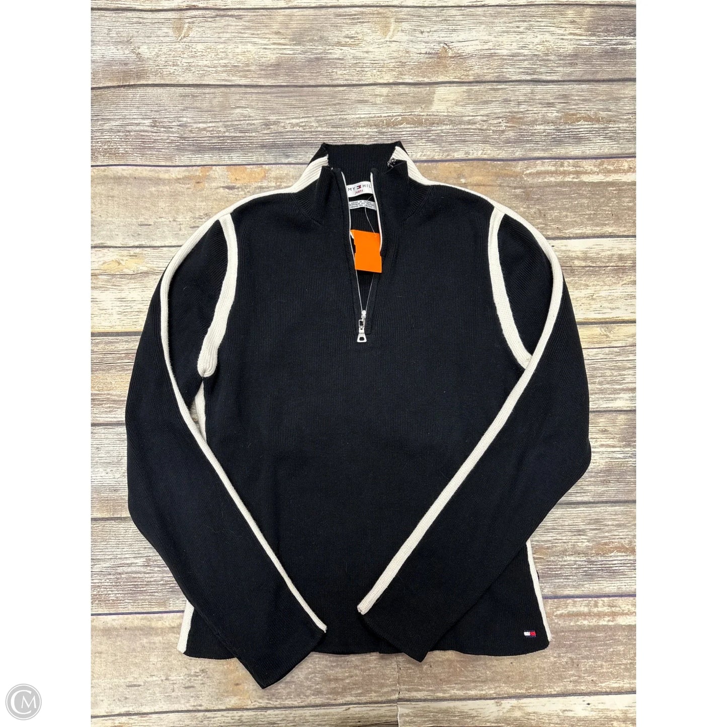 Sweater By Tommy Hilfiger In Black & White, Size: Xl