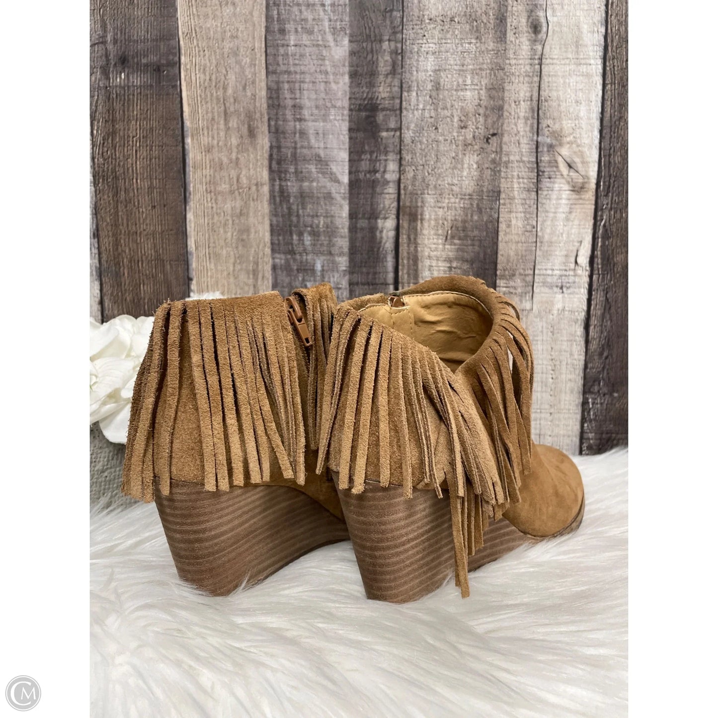 Boots Ankle Heels By Lucky Brand In Brown, Size: 7.5