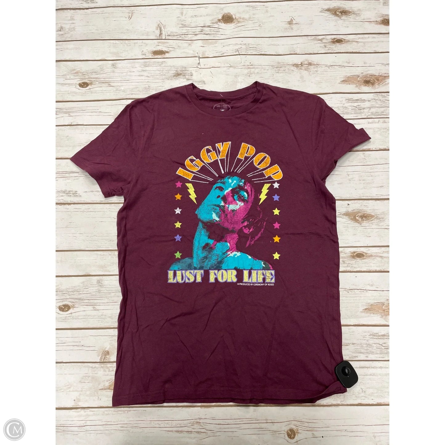 Top Short Sleeve By Lee In Maroon, Size: M