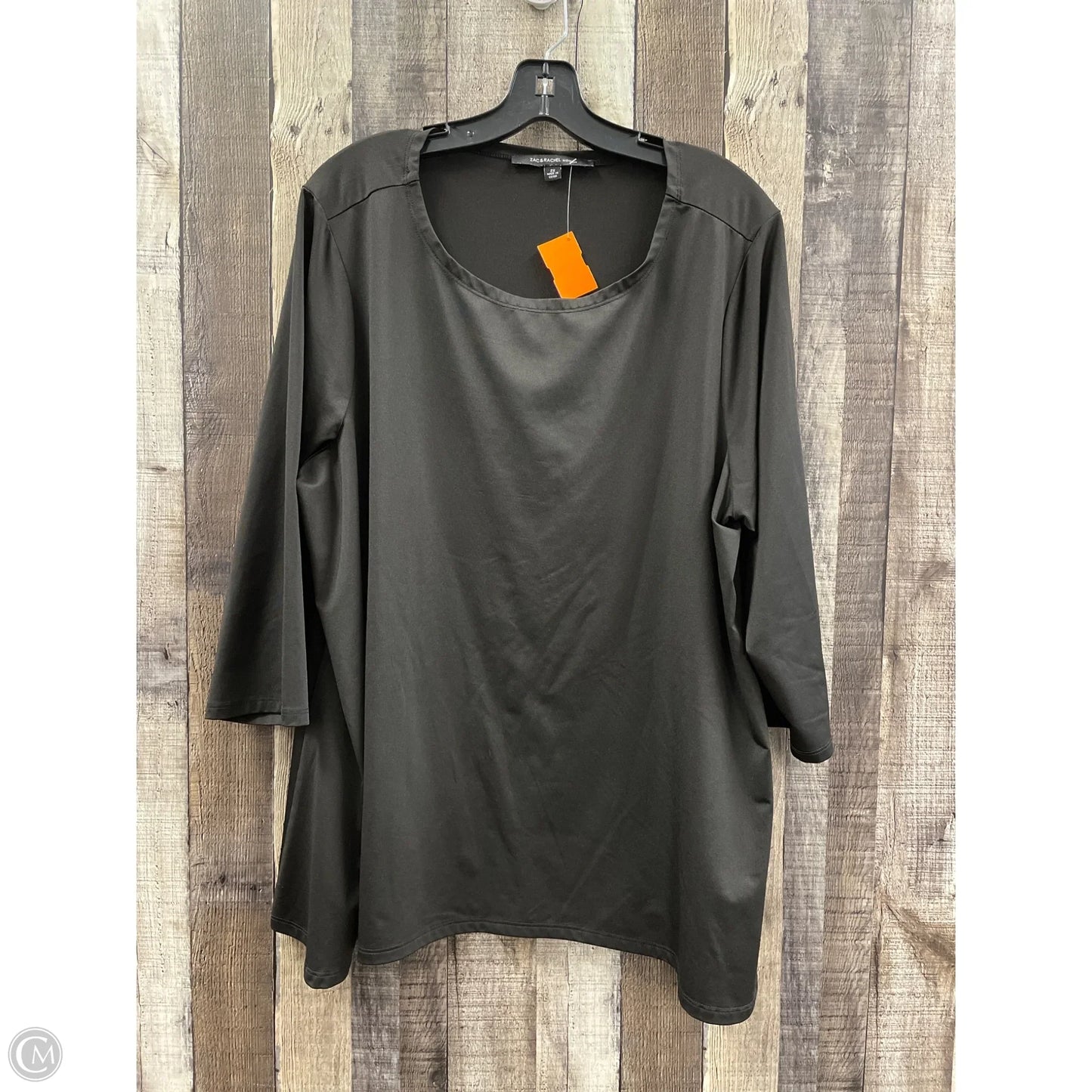 Top Short Sleeve By Zac And Rachel In Black, Size: 2x